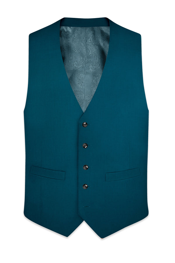 Dell Blue Wool Rich Waistcoat