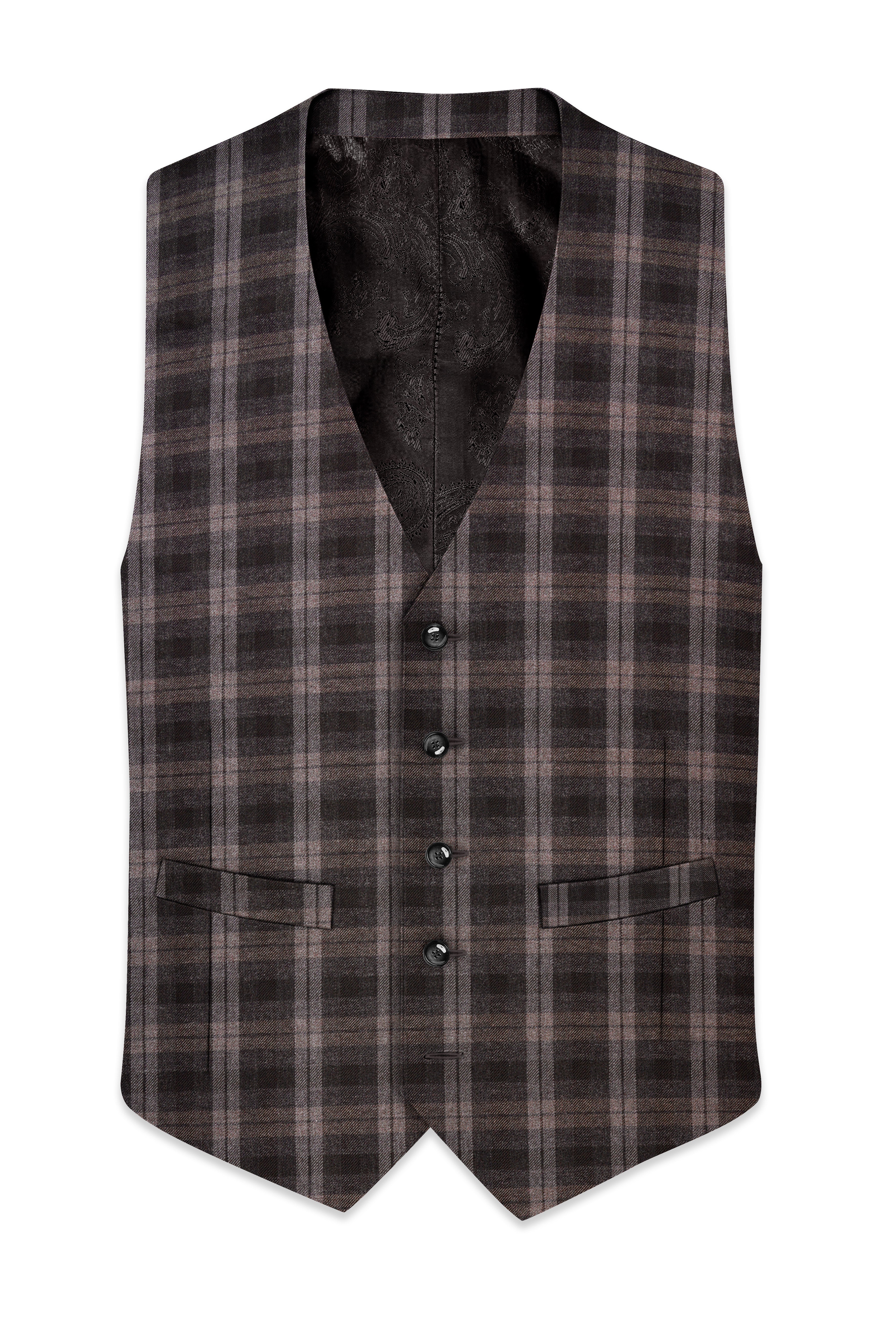 Dorado Brown Plaid Tweed Waistcoat