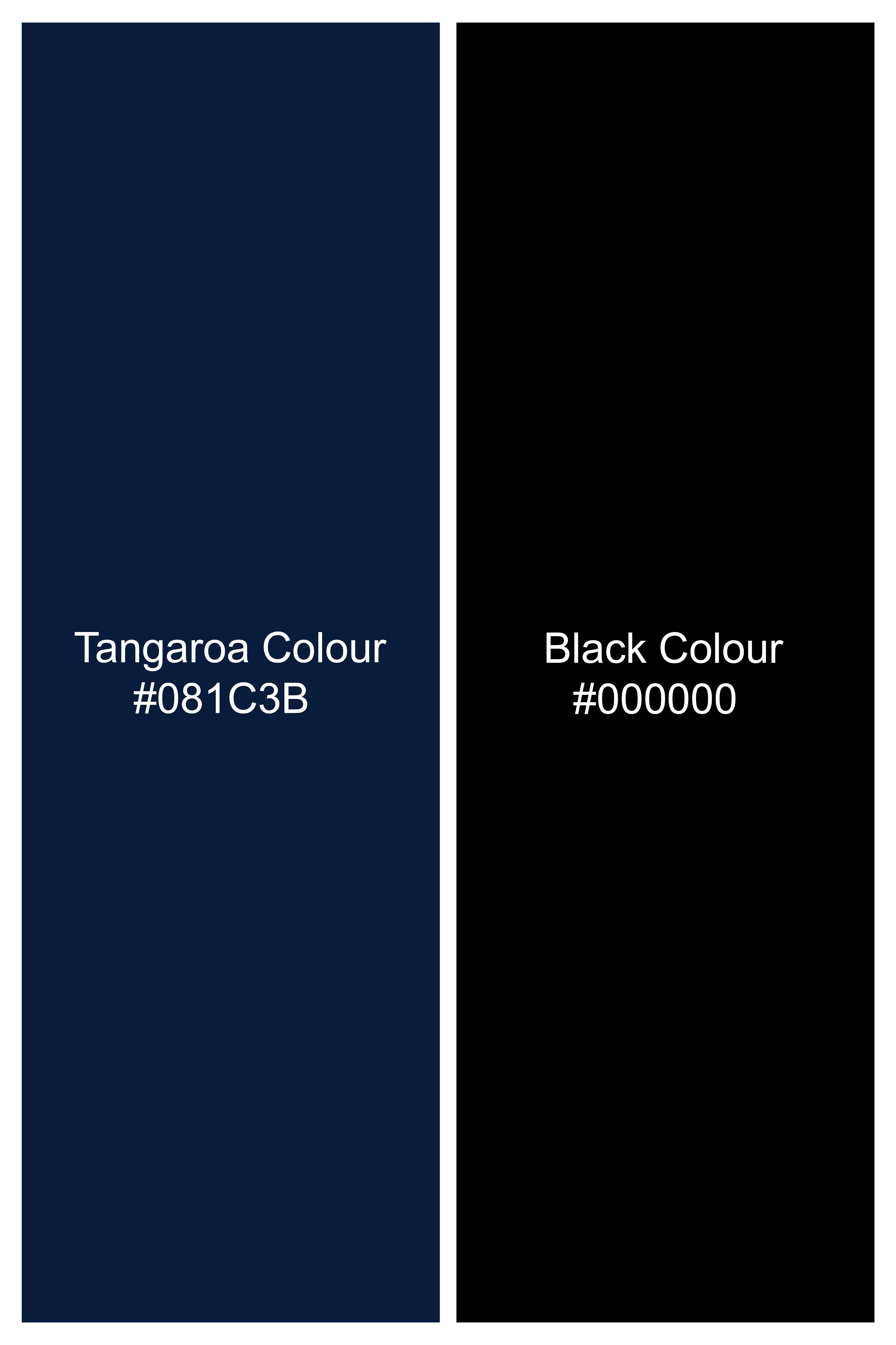 Tangaroa Blue and Subtle Black Checkered Wool Rich Waistcoat V2871-36, V2871-38, V2871-40, V2871-42, V2871-44, V2871-46, V2871-48, V2871-50, V2871-52, V2871-54, V2871-56, V2871-58, V2871-60