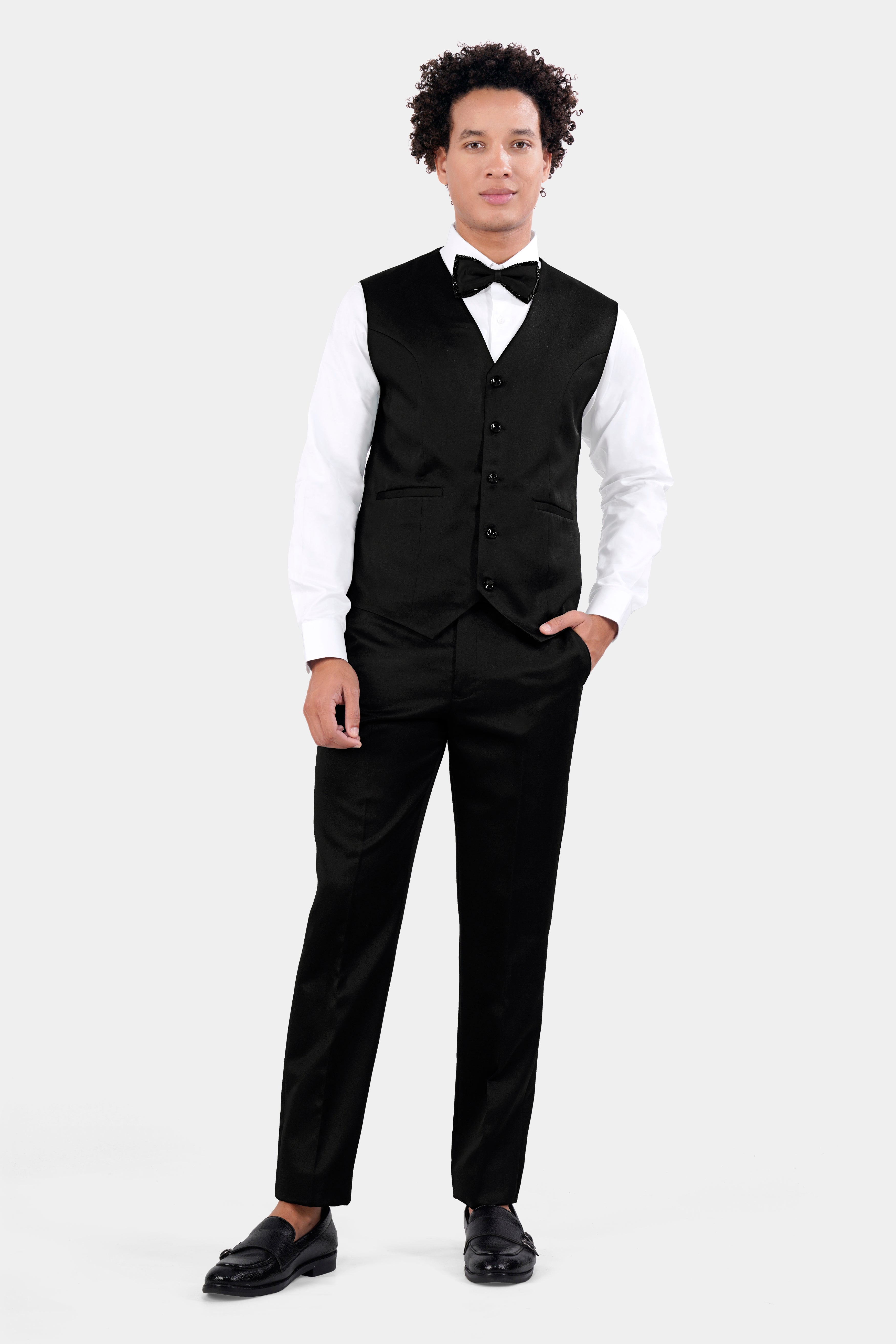 Jade Black Wool Rich Waistcoat V2895-36, V2895-38, V2895-40, V2895-42, V2895-44, V2895-46, V2895-48, V2895-50, V2895-95, V2895-54, V2895-56, V2895-58, V2895-60