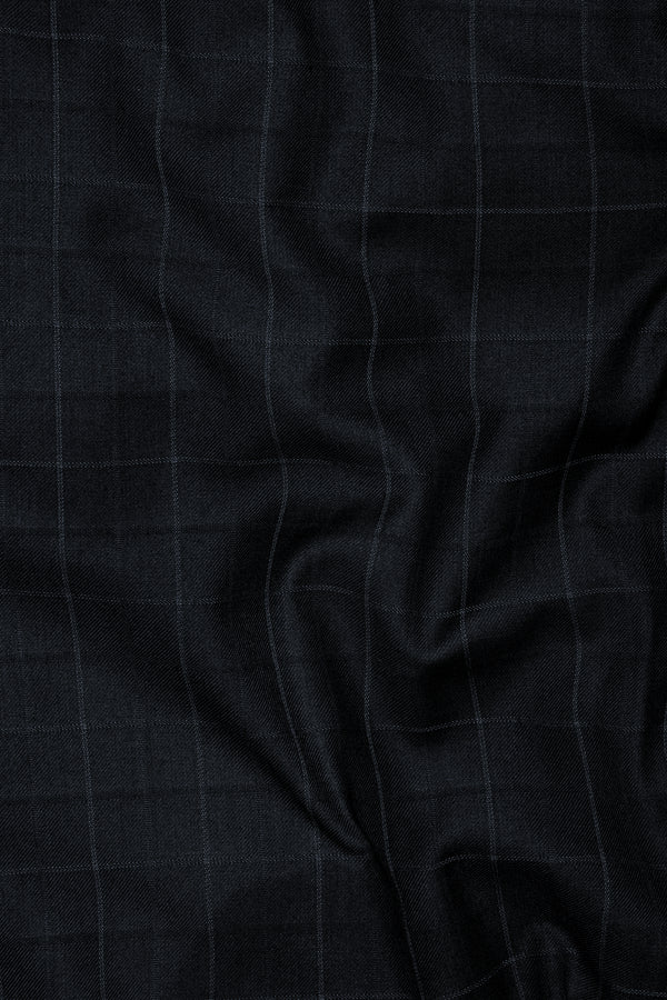 Jade Black Subtle Checkered Wool Rich Waistcoat