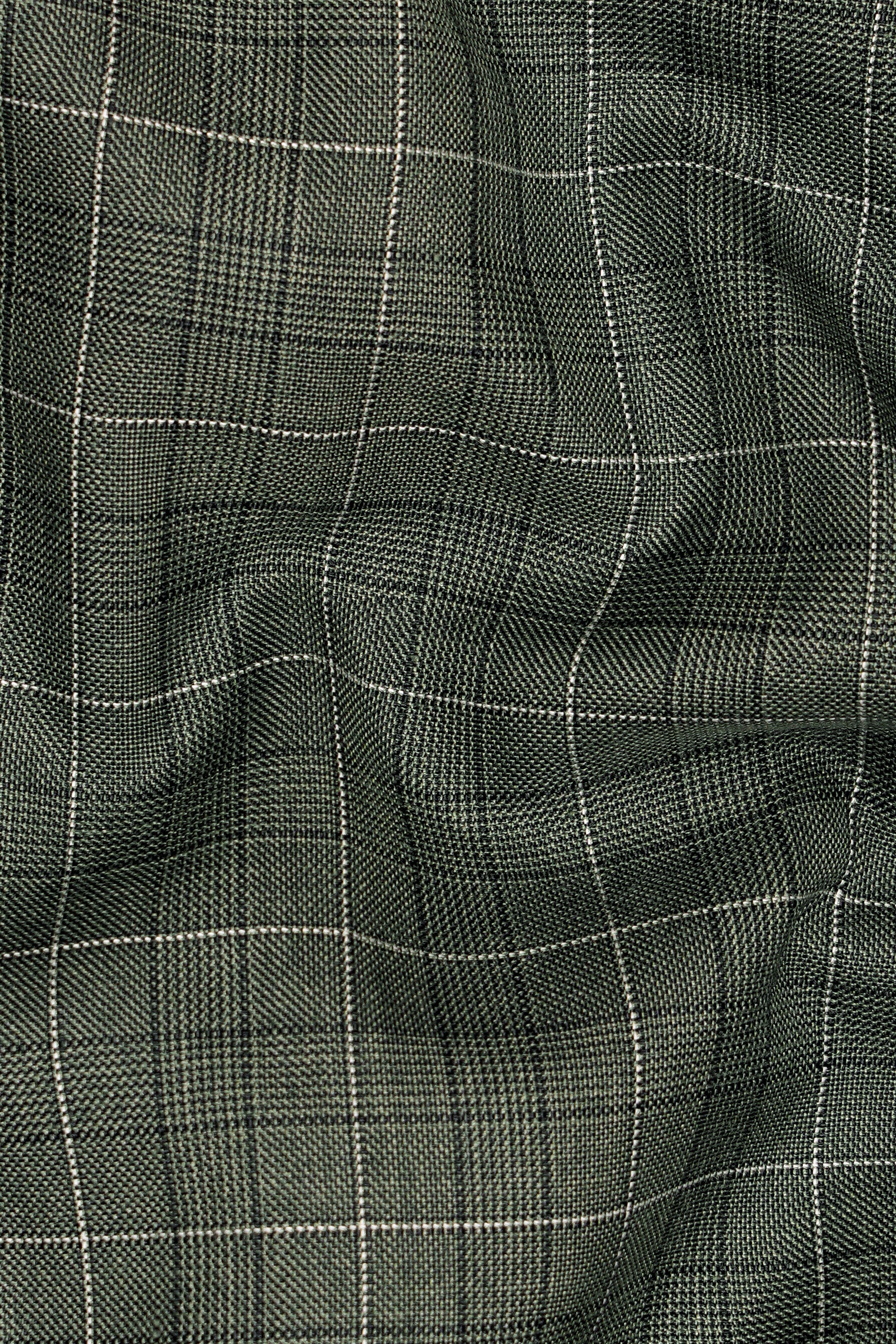 Artichoke Green Checkered Wool Rich Waistcoat V2913-36, V2913-38, V2913-40, V2913-42, V2913-44, V2913-46, V2913-48, V2913-50, V2913-13, V2913-54, V2913-56, V2913-58, V2913-60