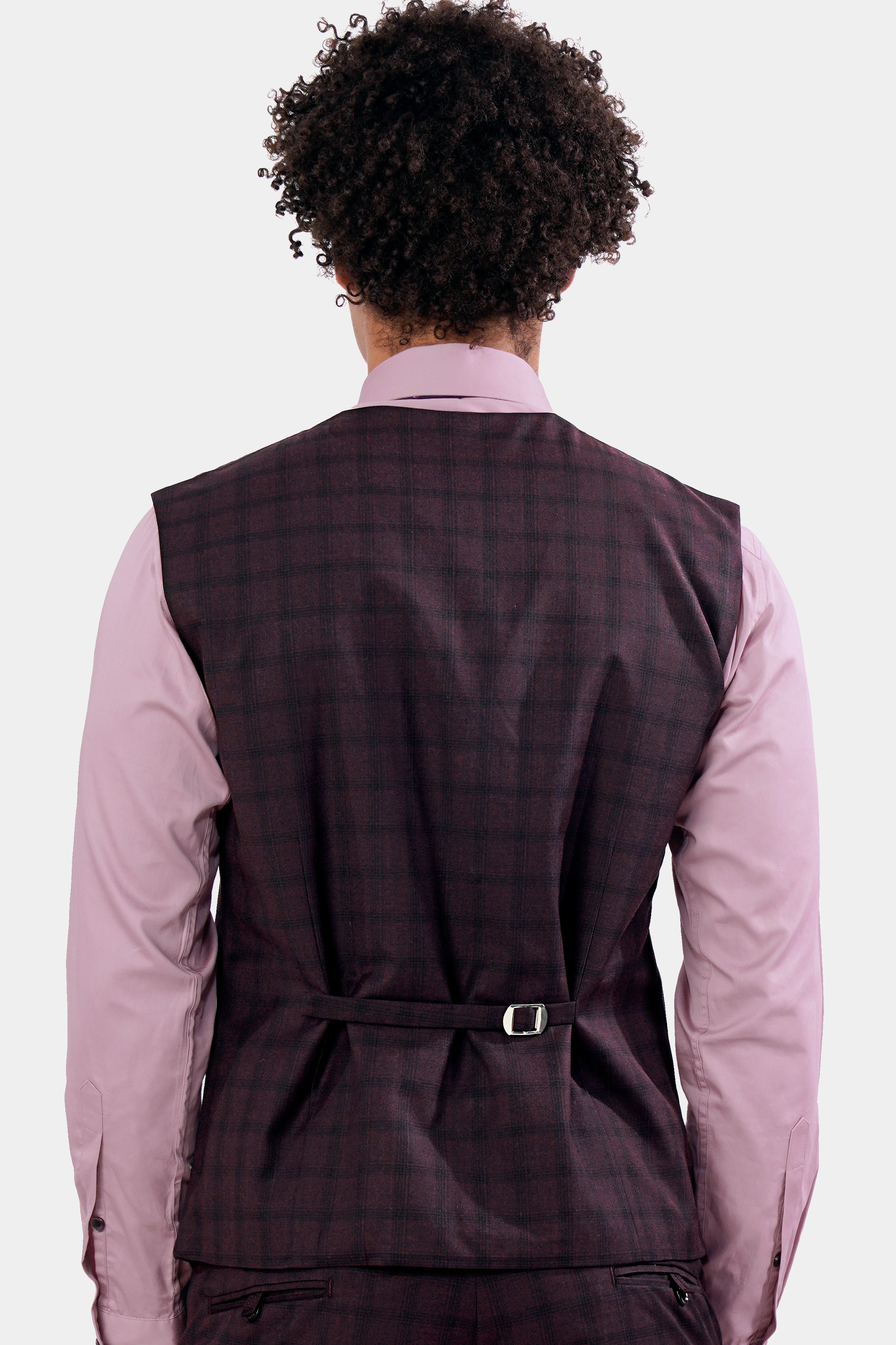 Cinder Purple Checkered Wool Rich Waistcoat V2916-36, V2916-38, V2916-40, V2916-42, V2916-44, V2916-46, V2916-48, V2916-50, V2916-16, V2916-54, V2916-56, V2916-58, V2916-60