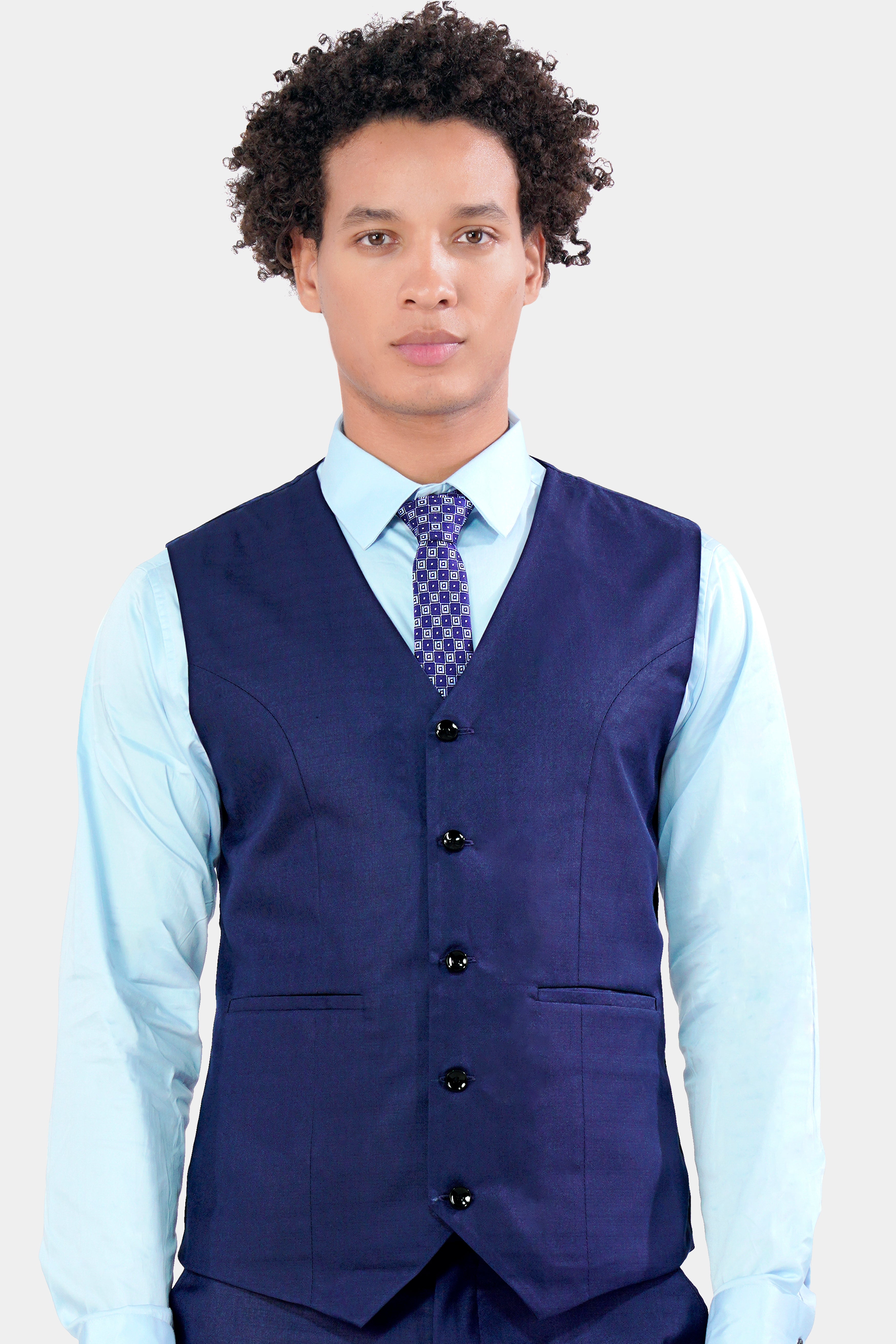 Cloud Burst Blue Wool Rich Waistcoat V2946-36, V2946-38, V2946-40, V2946-42, V2946-44, V2946-46, V2946-48, V2946-50, V2946-46, V2946-54, V2946-56, V2946-58, V2946-60