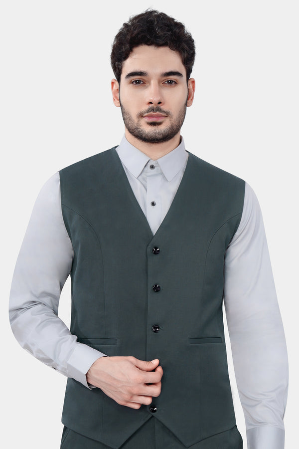 Gunmetal Gray Premium Cotton Waistcoat