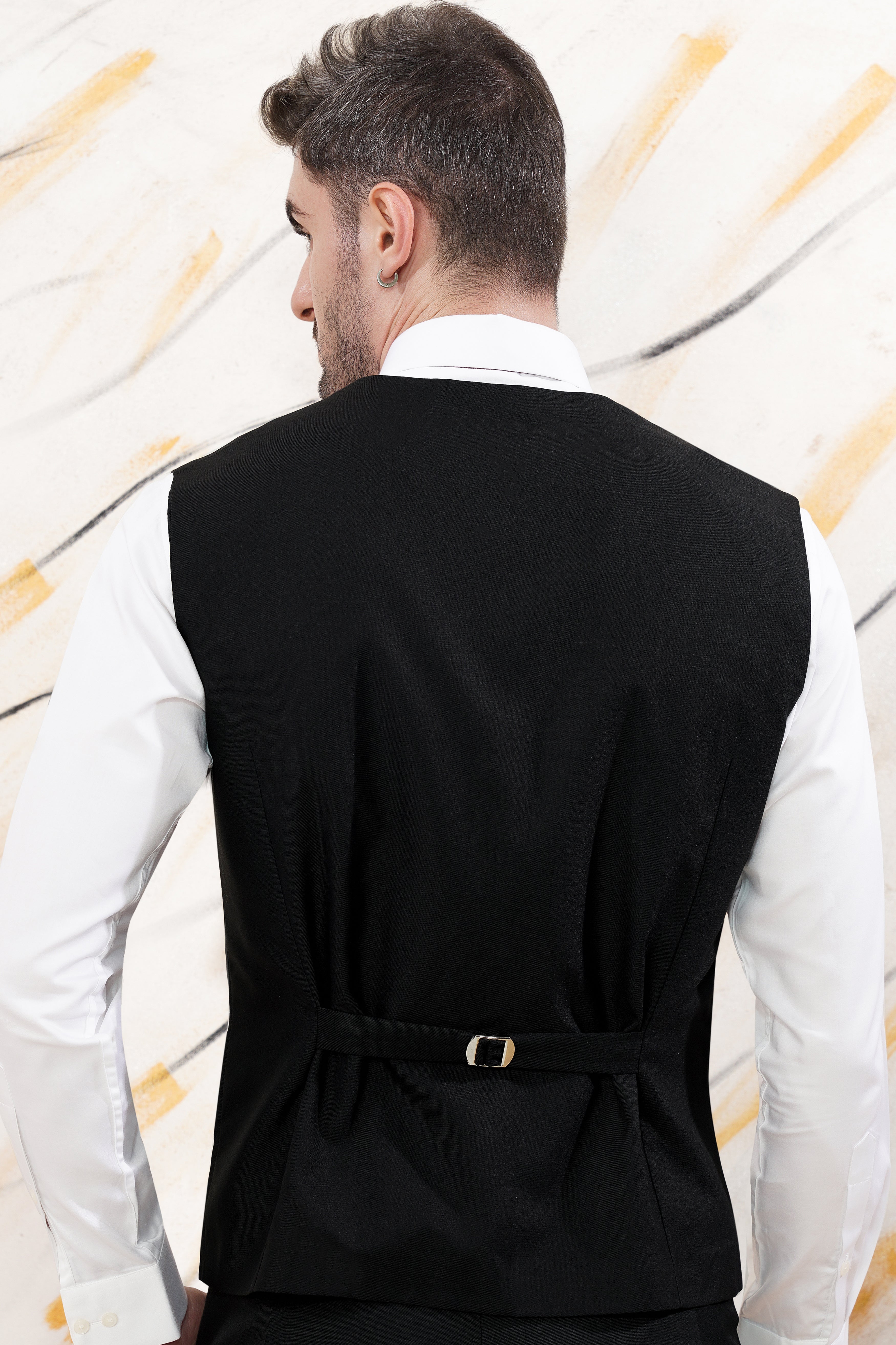 Jade Black Wool Rich Waistcoat V3052-36, V3052-38, V3052-40, V3052-42, V3052-44, V3052-46, V3052-48, V3052-50, V3052-52, V3052-54, V3052-56, V3052-58, V3052-60