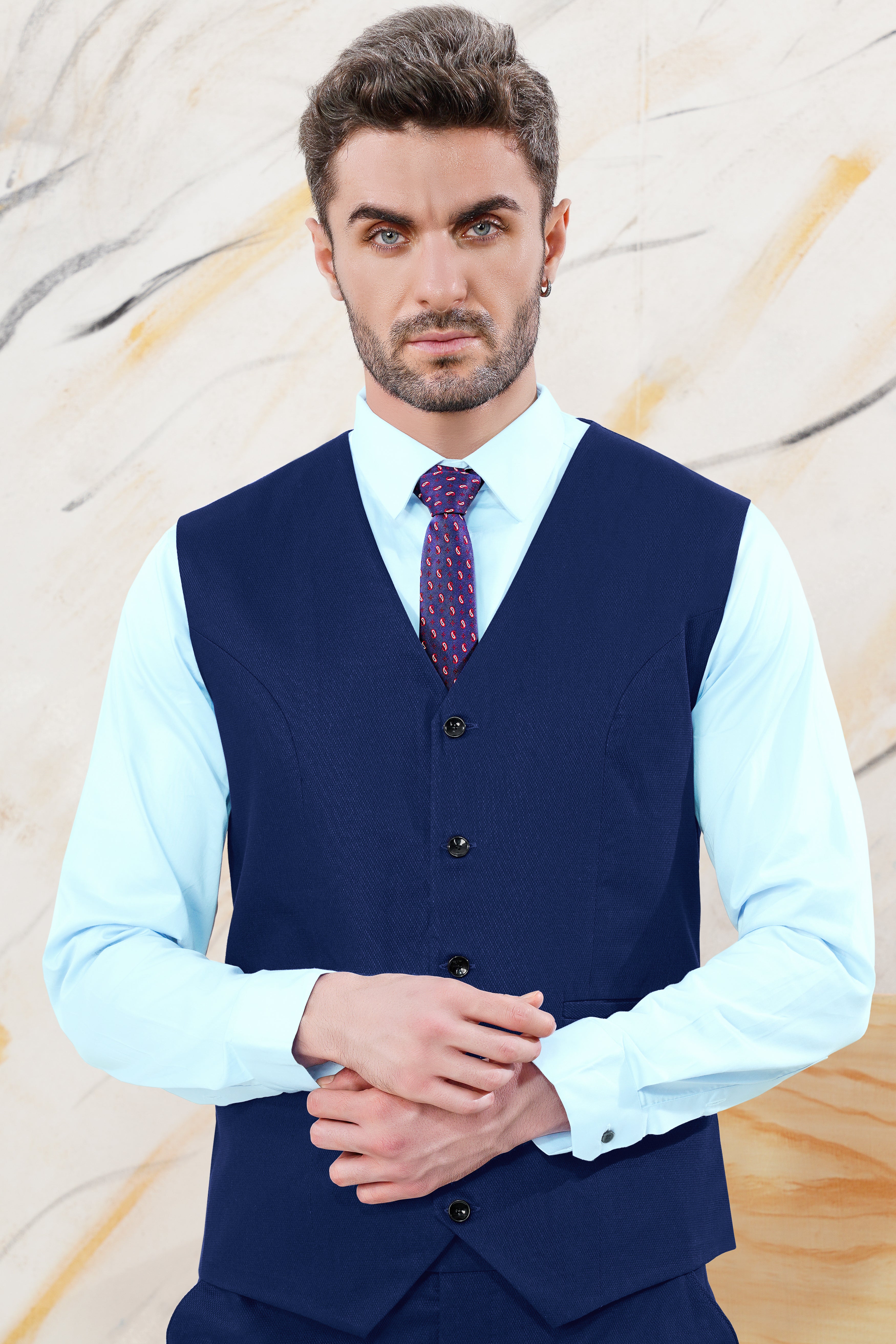 Downriver Blue Wool Rich Waistcoat V3056-36, V3056-38, V3056-40, V3056-42, V3056-44, V3056-46, V3056-48, V3056-50, V3056-56, V3056-54, V3056-56, V3056-58, V3056-60