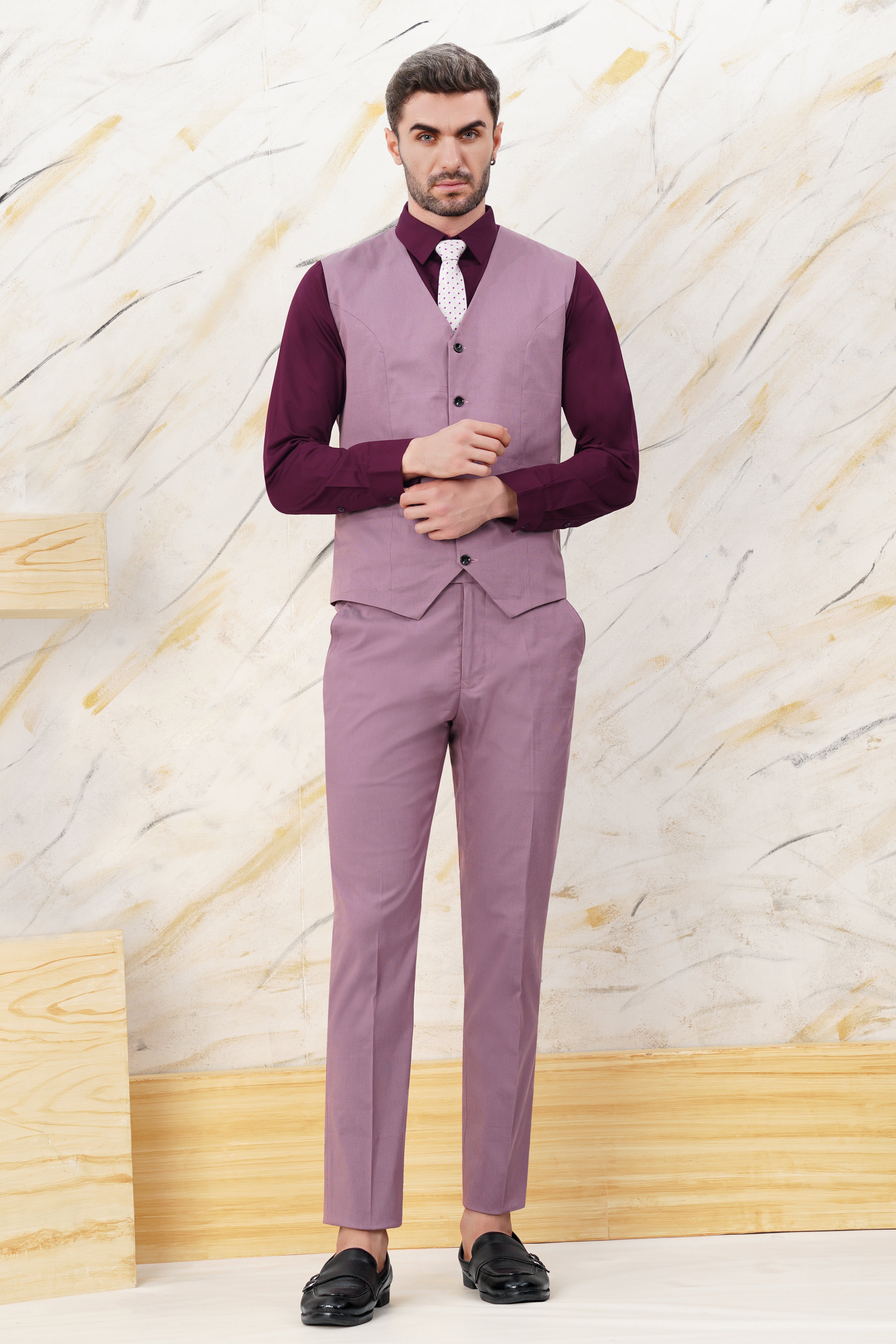 Orchid Lavender Premium Cotton Waistcoat V3071-36, V3071-38, V3071-40, V3071-42, V3071-44, V3071-46, V3071-48, V3071-50, V3071-71, V3071-54, V3071-56, V3071-58, V3071-60