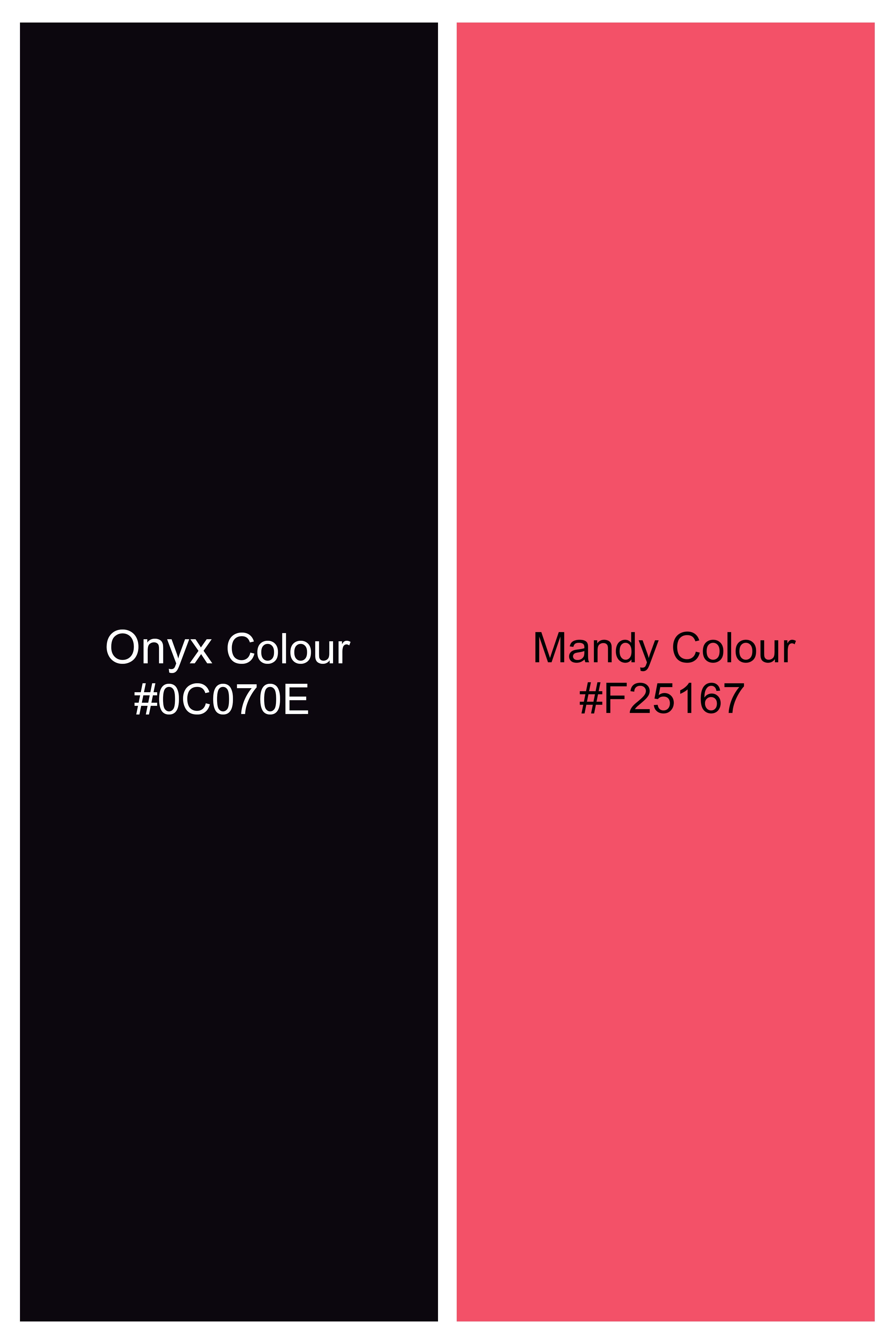 Onyx Maroon and Mandy Pink Striped Wool Rich Waistcoat