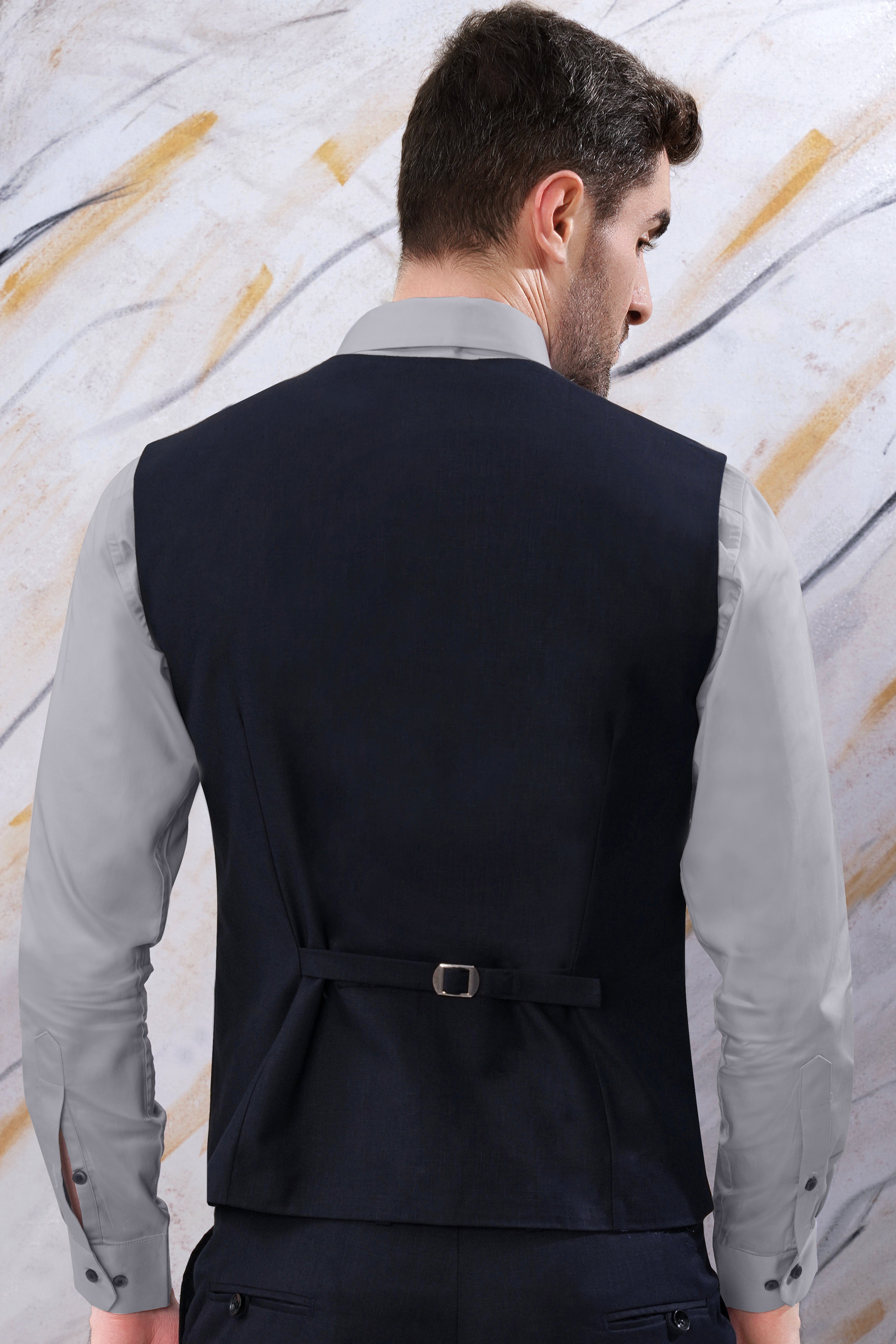 Charade Gray Plaid Wool Rich Waistcoat