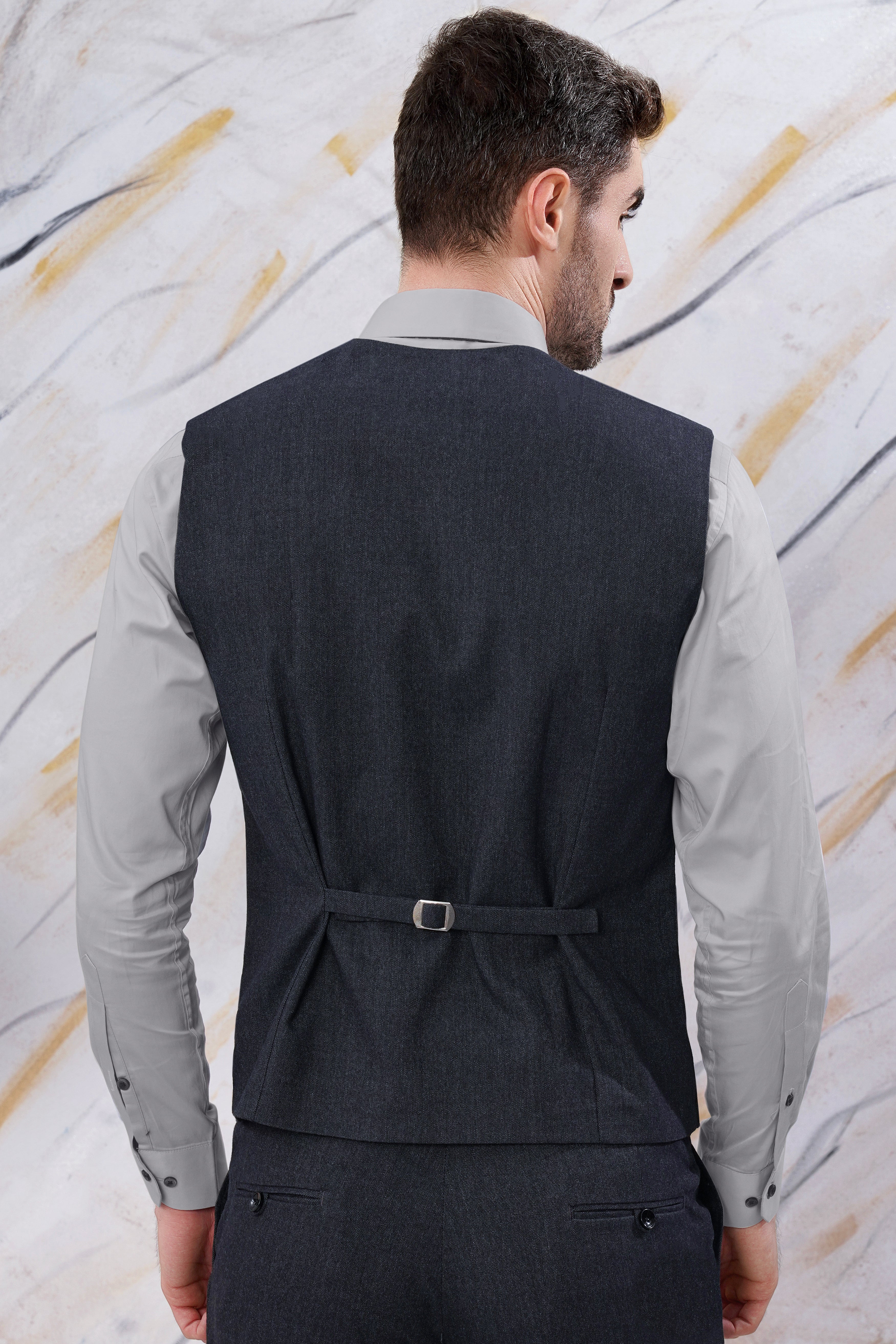 Delft Gray Wool Rich Waistcoat