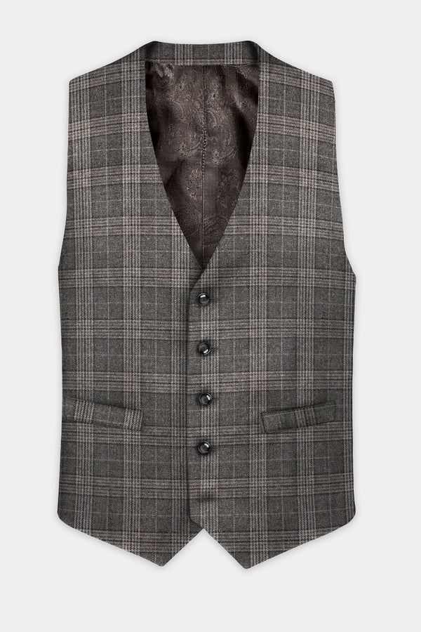 Iridium Gray Plaid Tweed Waistcoat