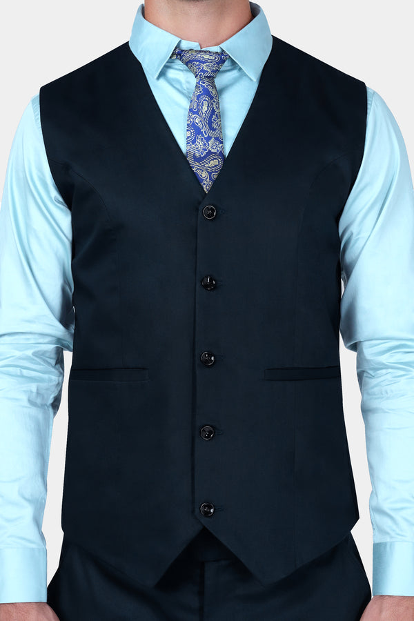 Bunker Blue Premium Cotton Waistcoat