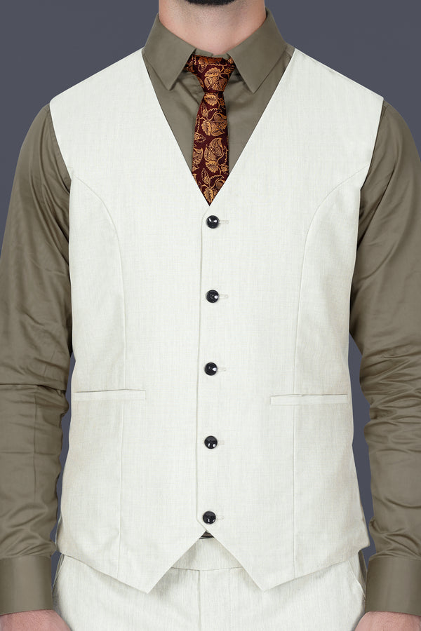 Westar Cream Wool Rich Waistcoat