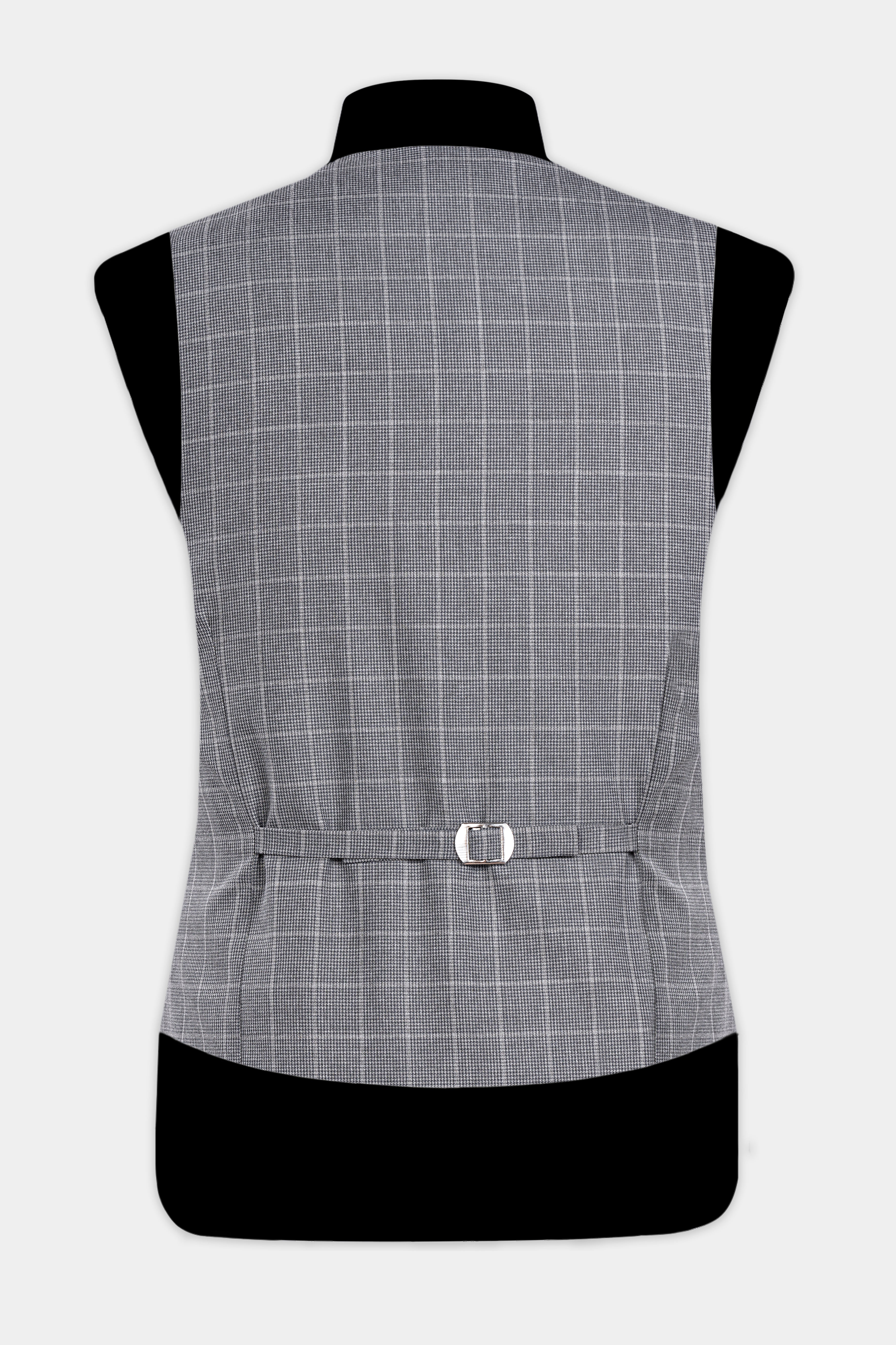 Boulder Gray Windowpane Wool Rich Waistcoat