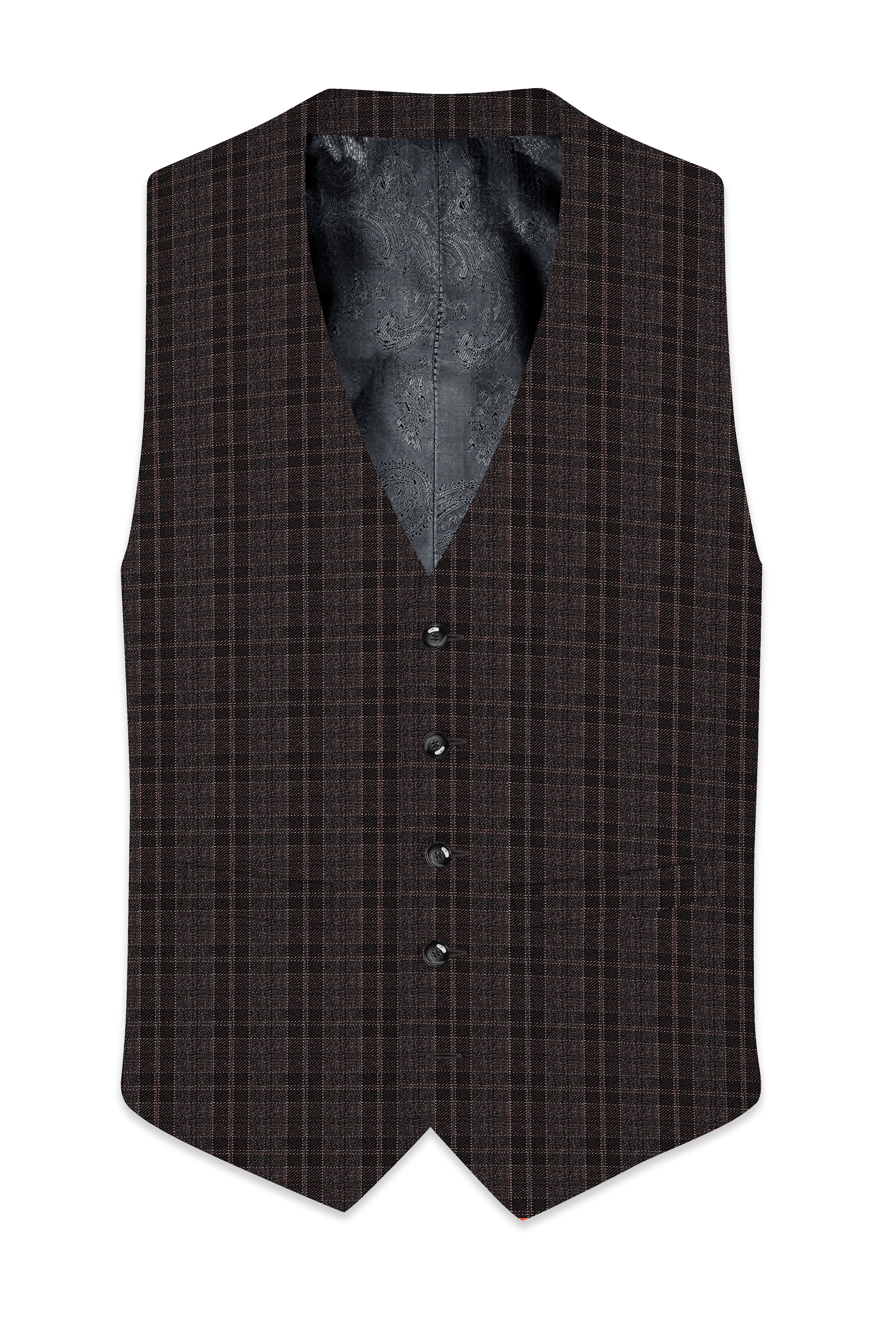 Thunder Brown Plaid Tweed Waistcoat