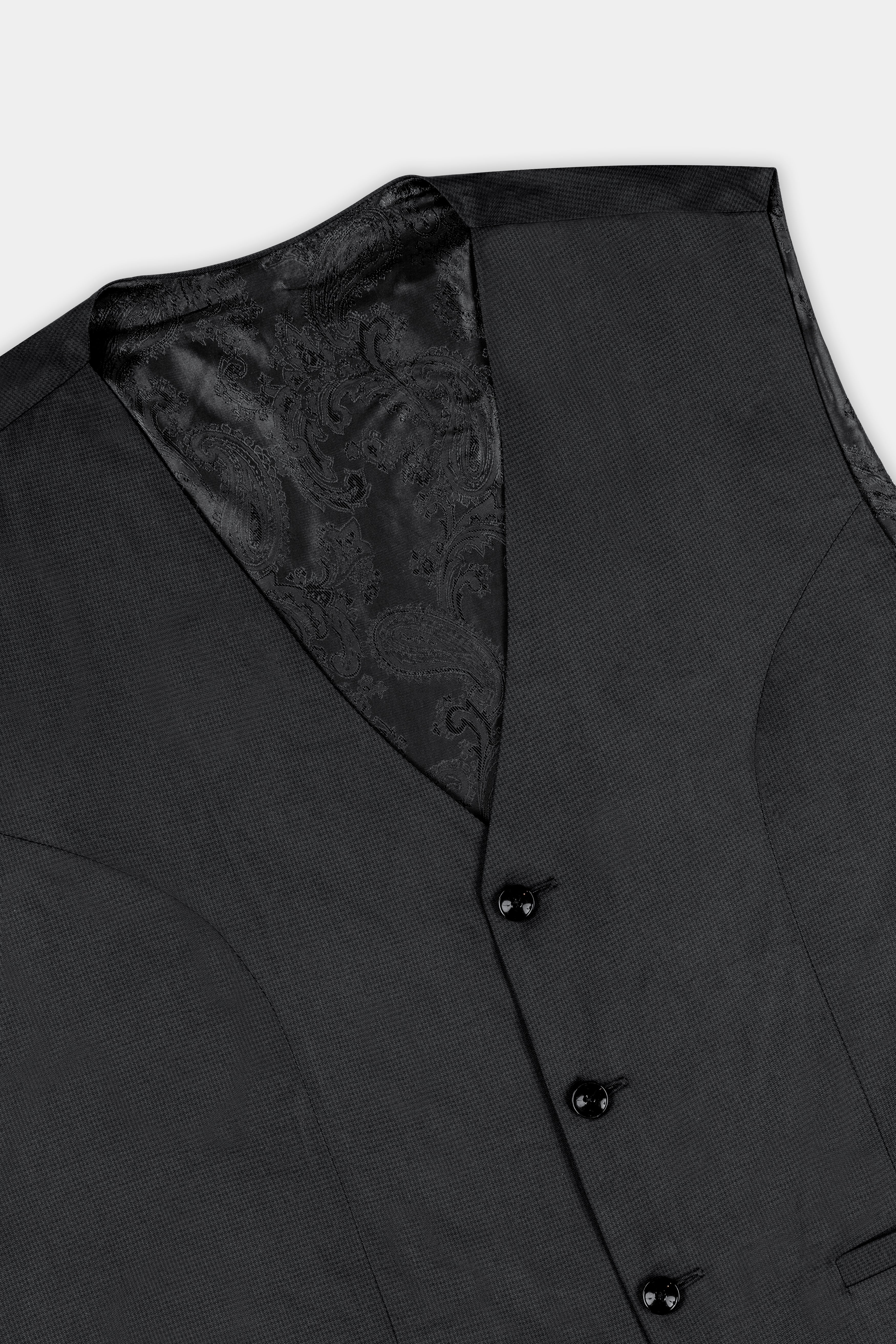 Vulcan Black Wool Rich Waistcoat