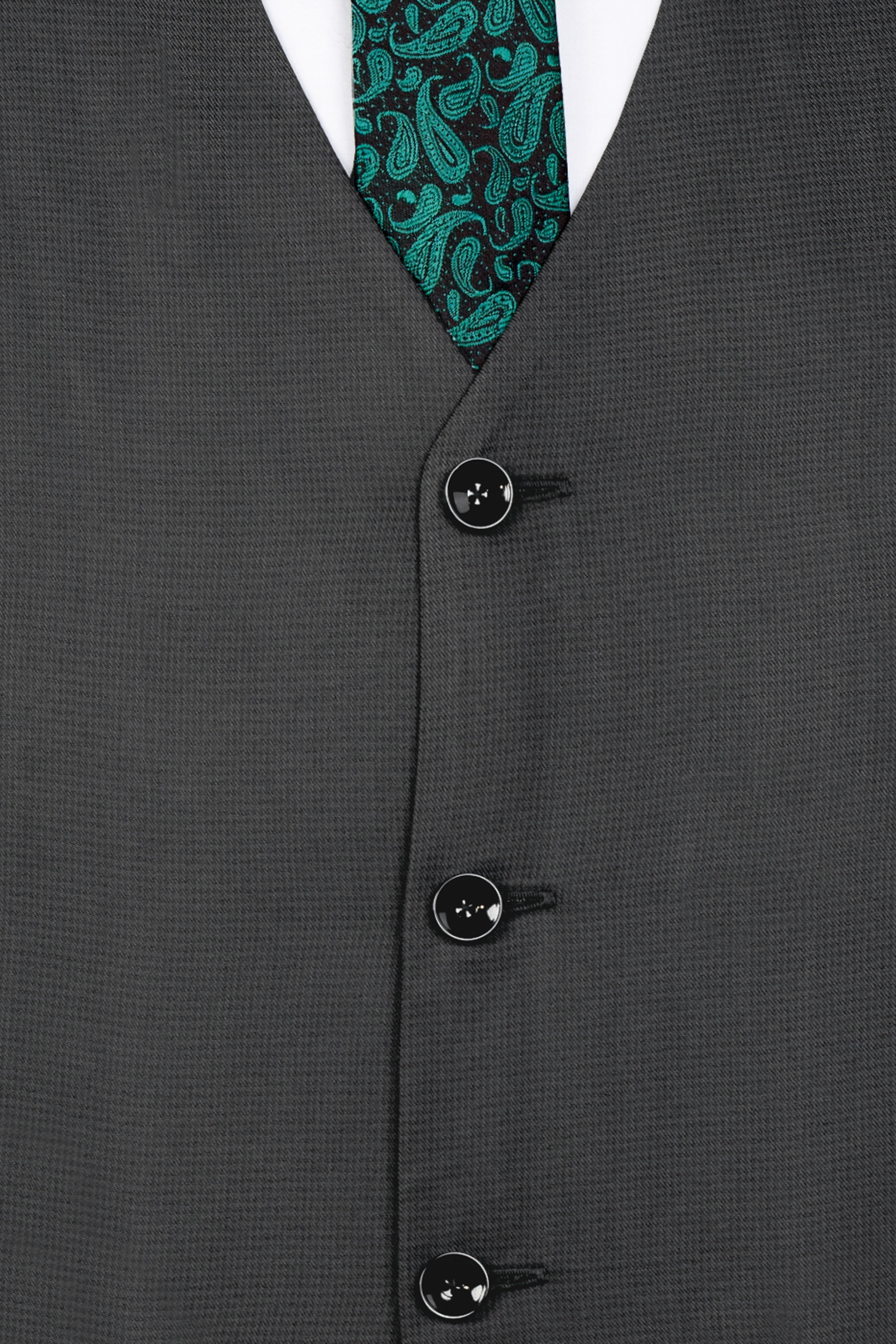 Vulcan Black Wool Rich Waistcoat