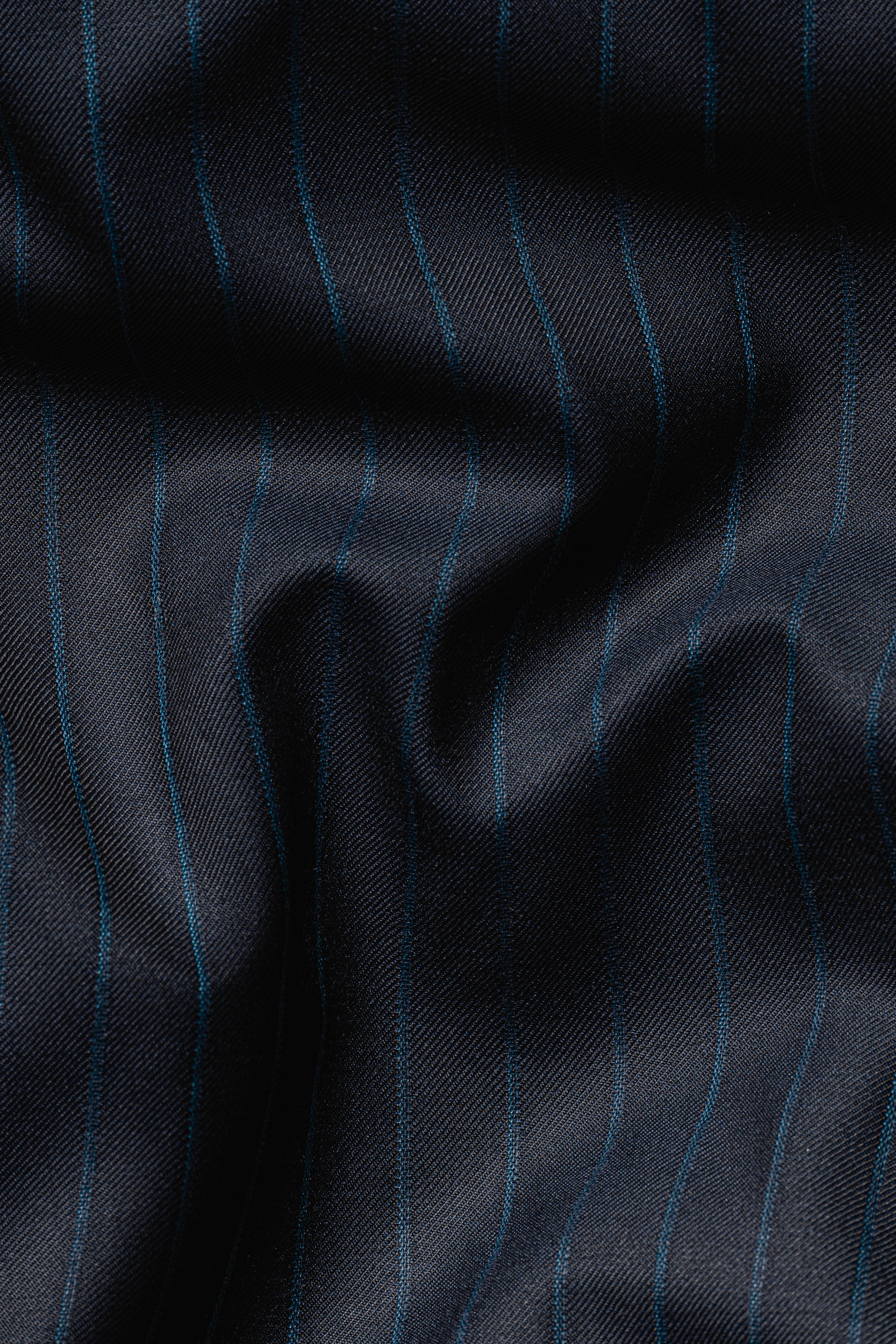 Firefly Blue Striped Wool Rich Waistcoat