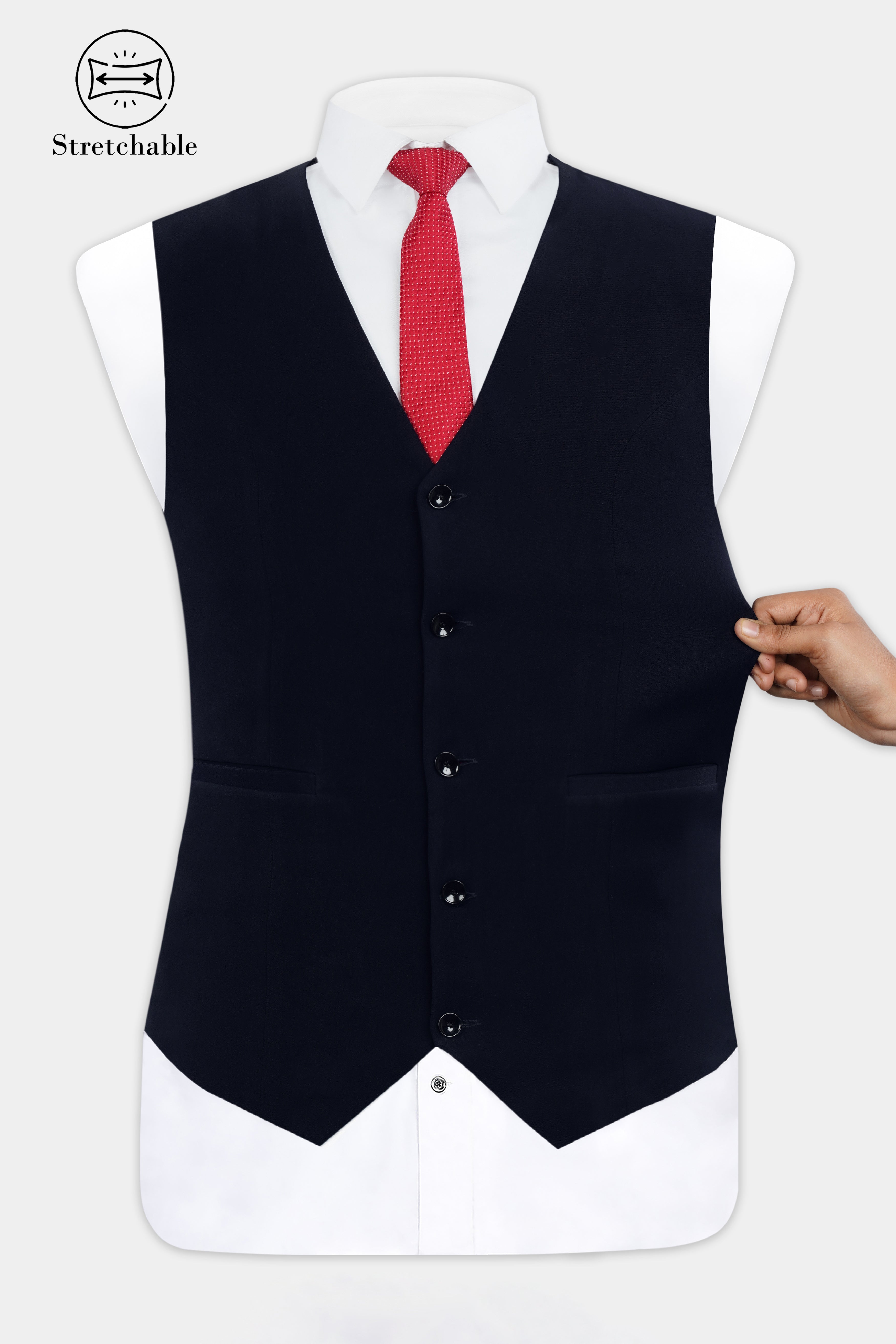 Korean Blue (The Best Blue We have) Wool Rich Stretchable Traveler Waistcoat