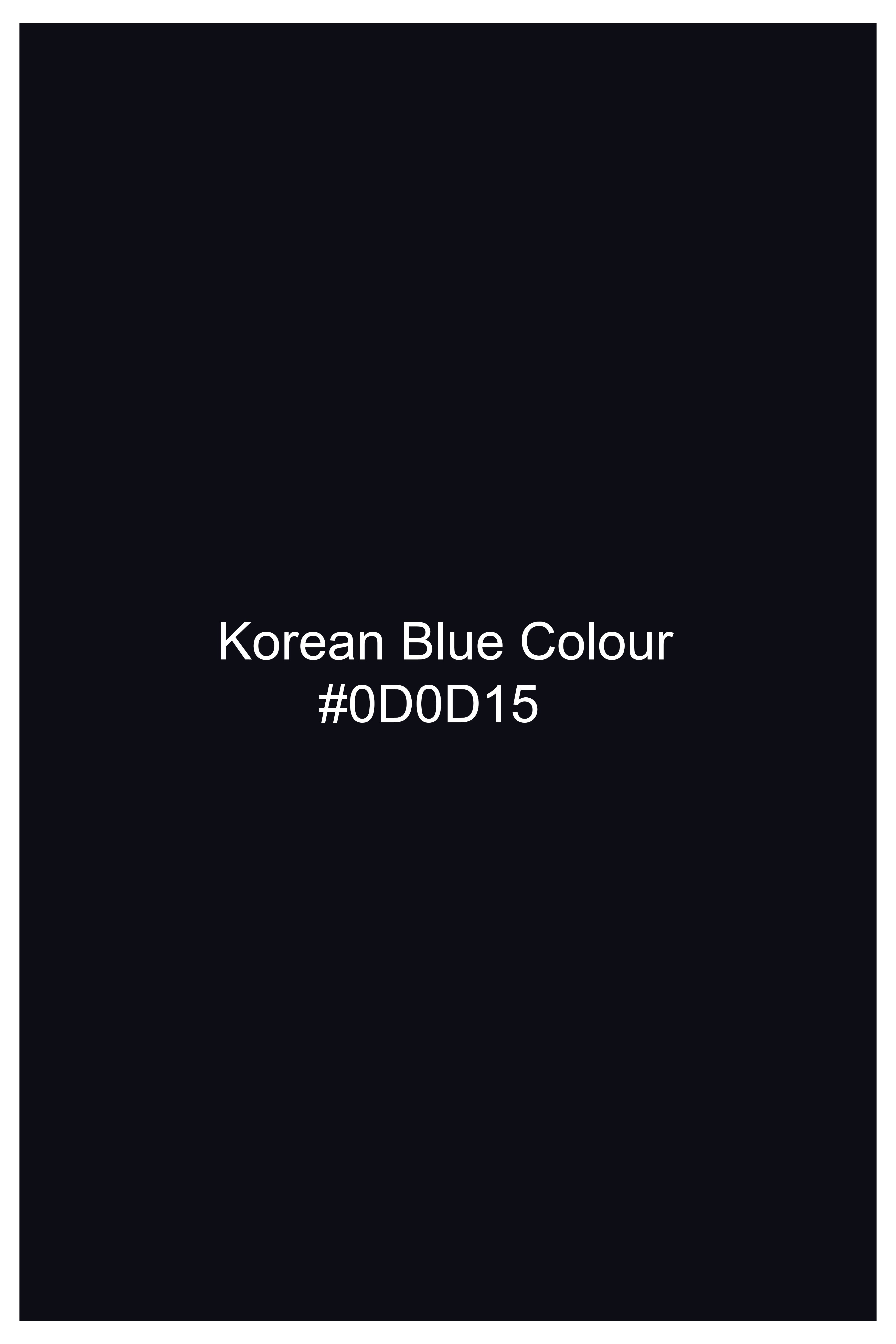 Korean Blue (The Best Blue We have) Wool Rich Stretchable Traveler Waistcoat V3267-36, V3267-38, V3267-40, V3267-42, V3267-44, V3267-46, V3267-48, V3267-50, V3267-52, V3267-54, V3267-56, V3267-58, V3267-60