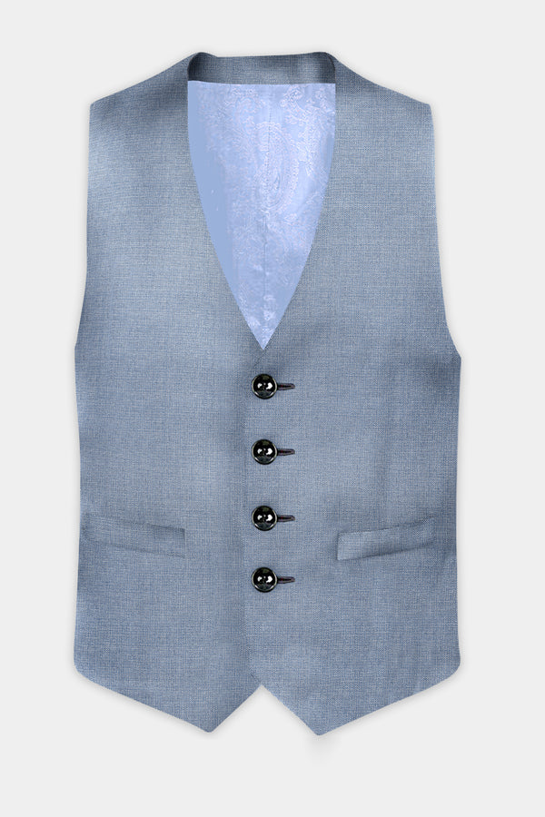 Bluish Wool Rich Waistcoat