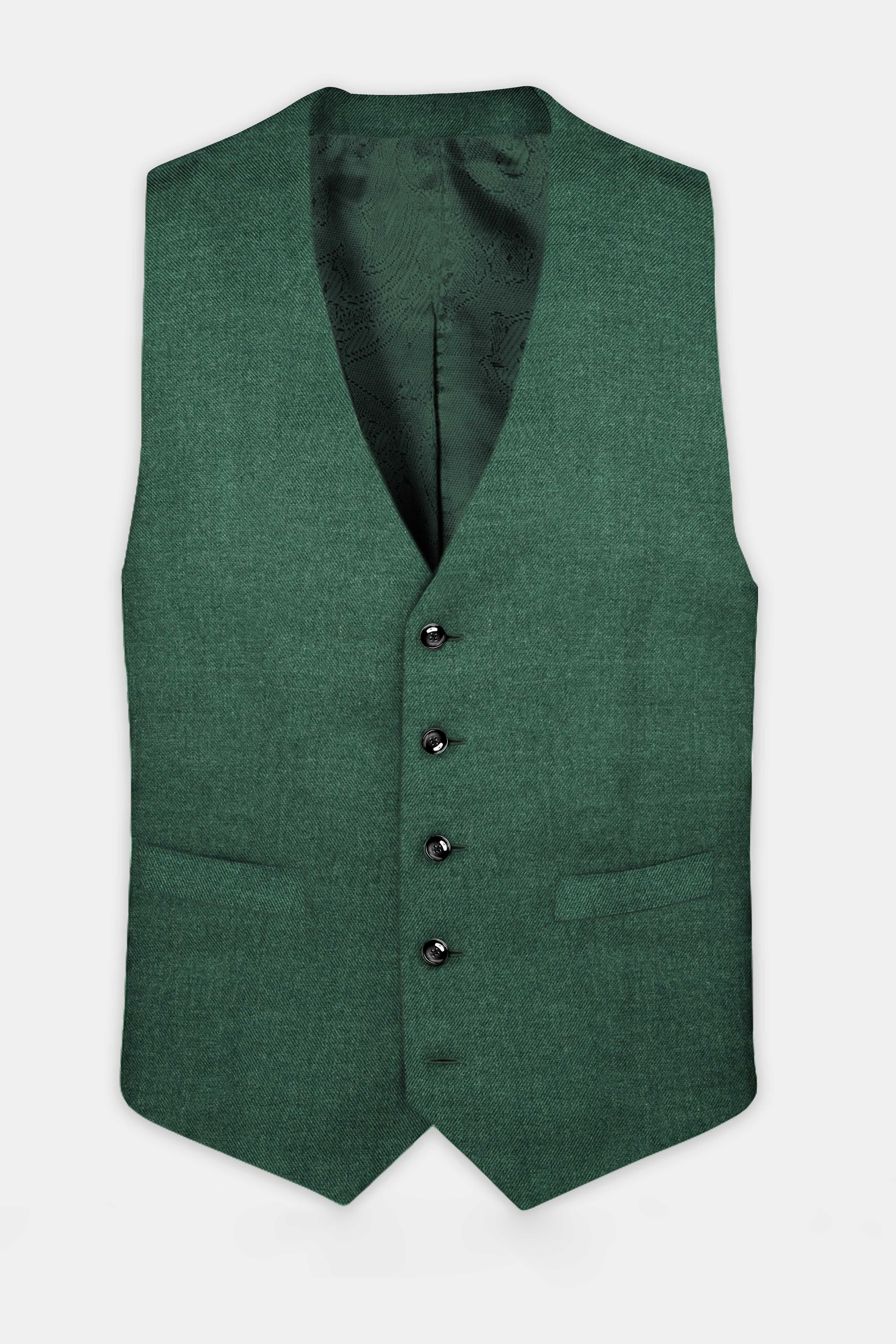 Plantation Green Textured Tweed Waistcoat