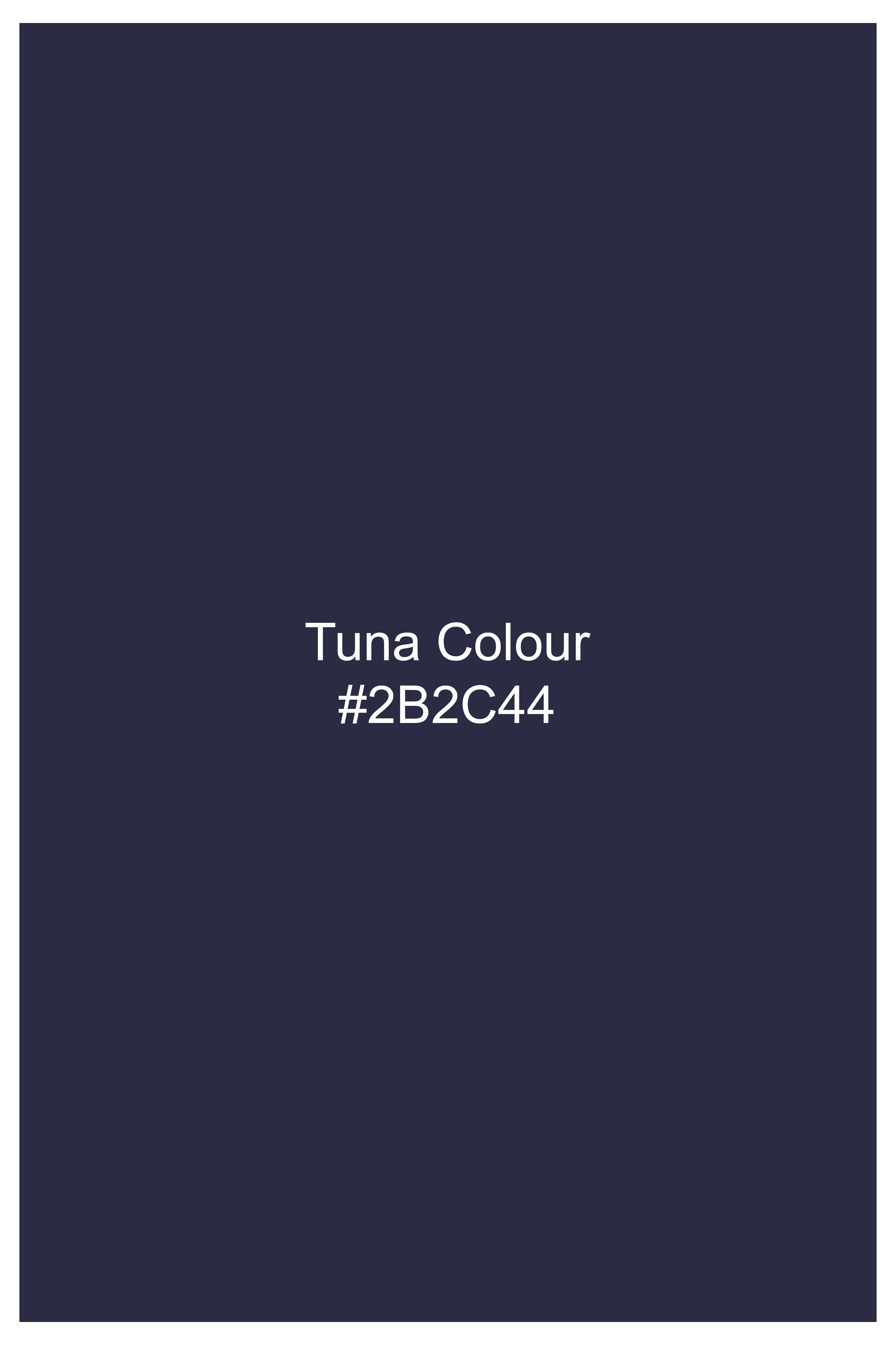 Tuna Blue Checkered Wool Blend Waistcoat