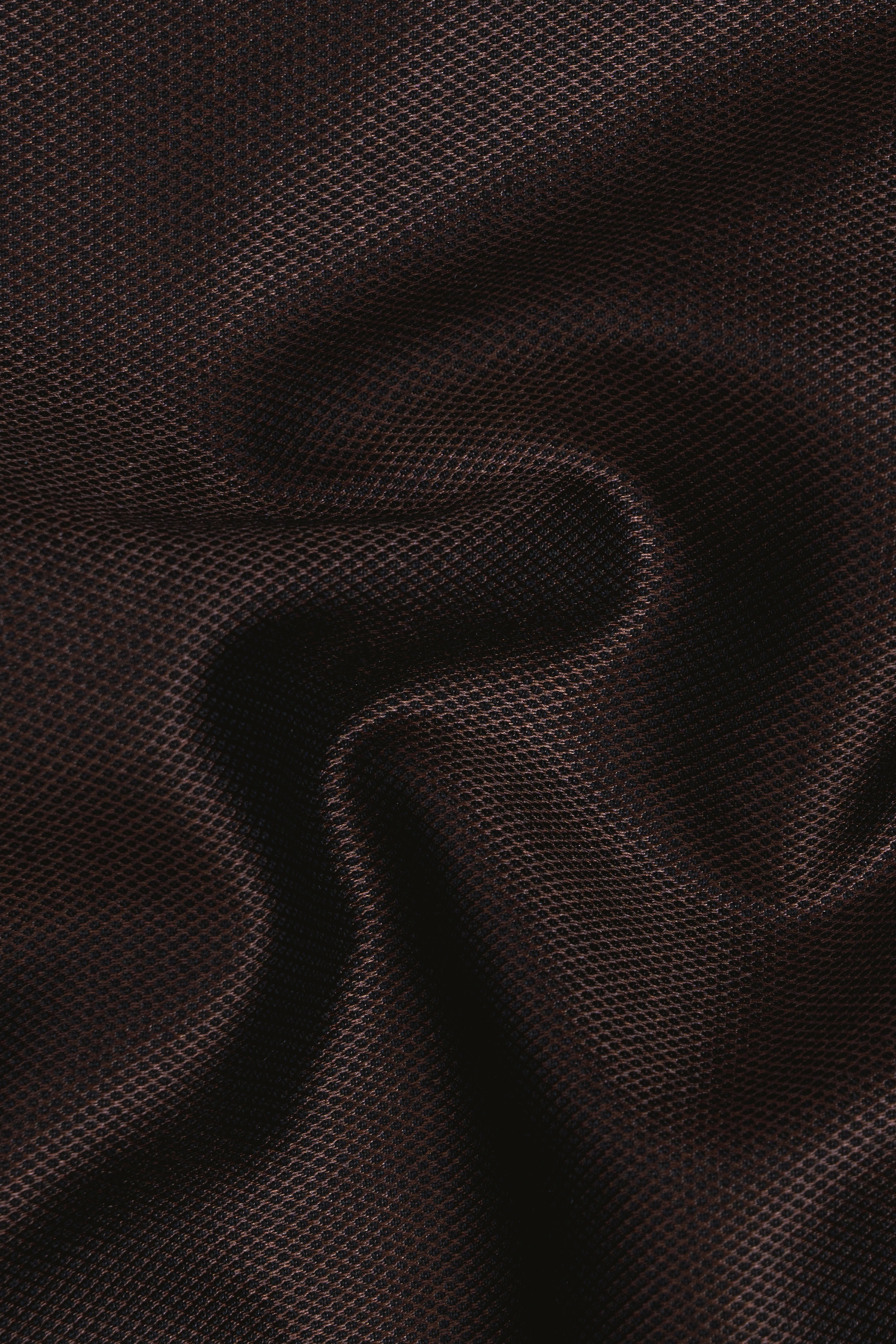 Zeus Brown Dobby Textured Wool Blend Waistcoat