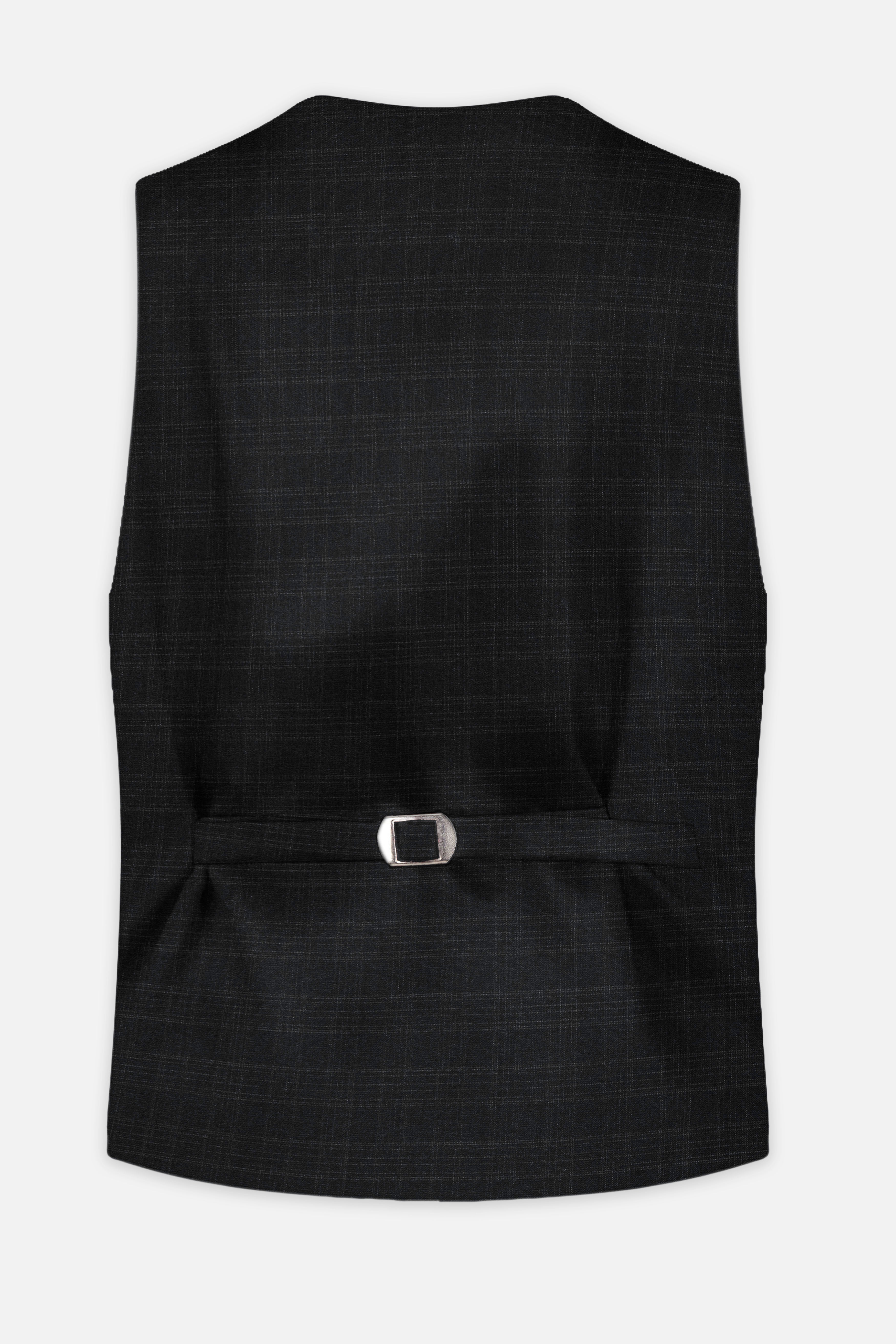 Zeus Grey Textured Wool Blend Waistcoat
