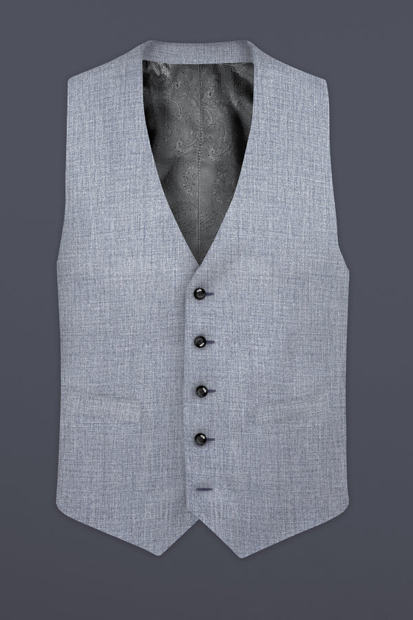 Manatee Gray Textured Wool Rich Waistcoat