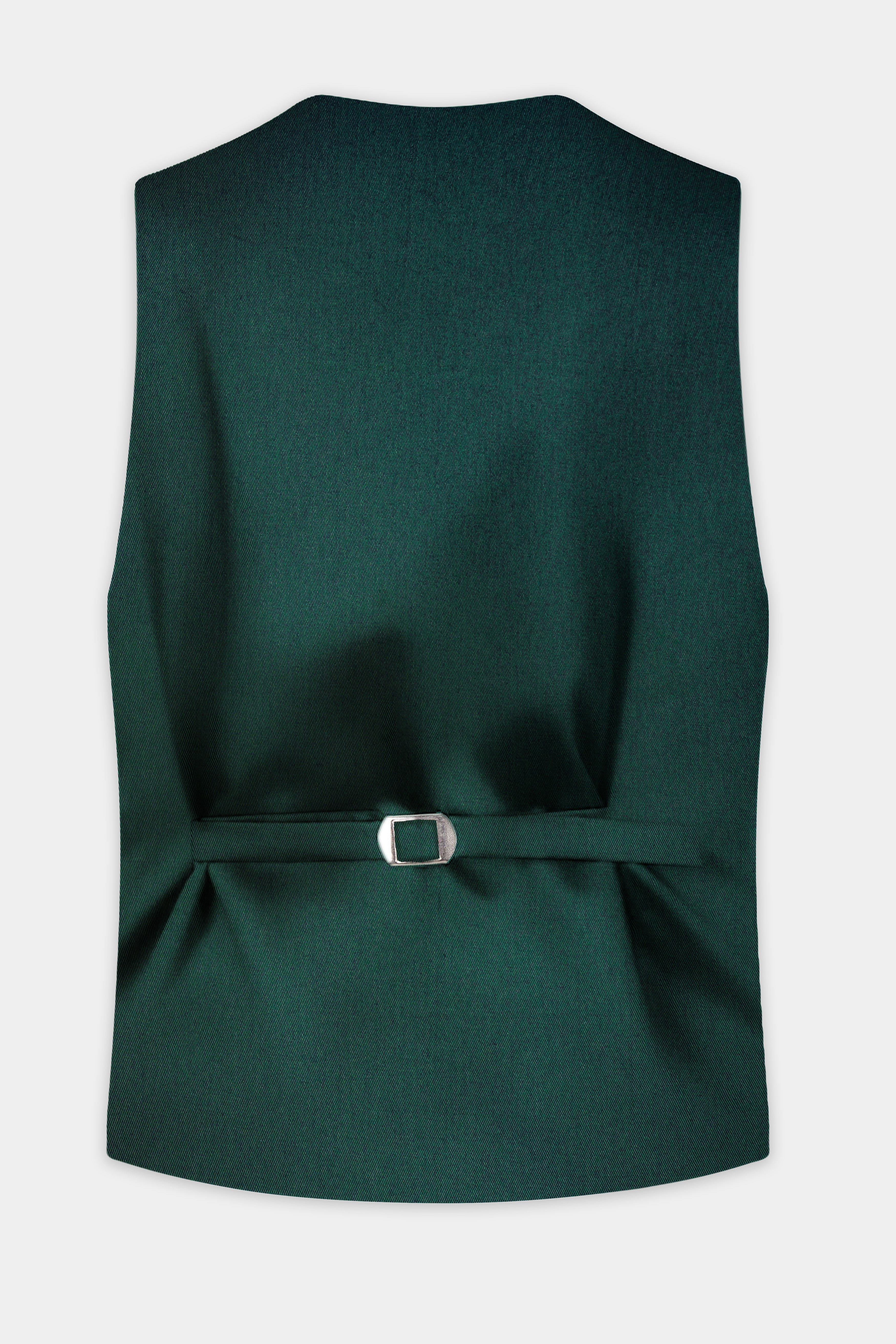 Phthalo Green Solid Cotton Waistcoat