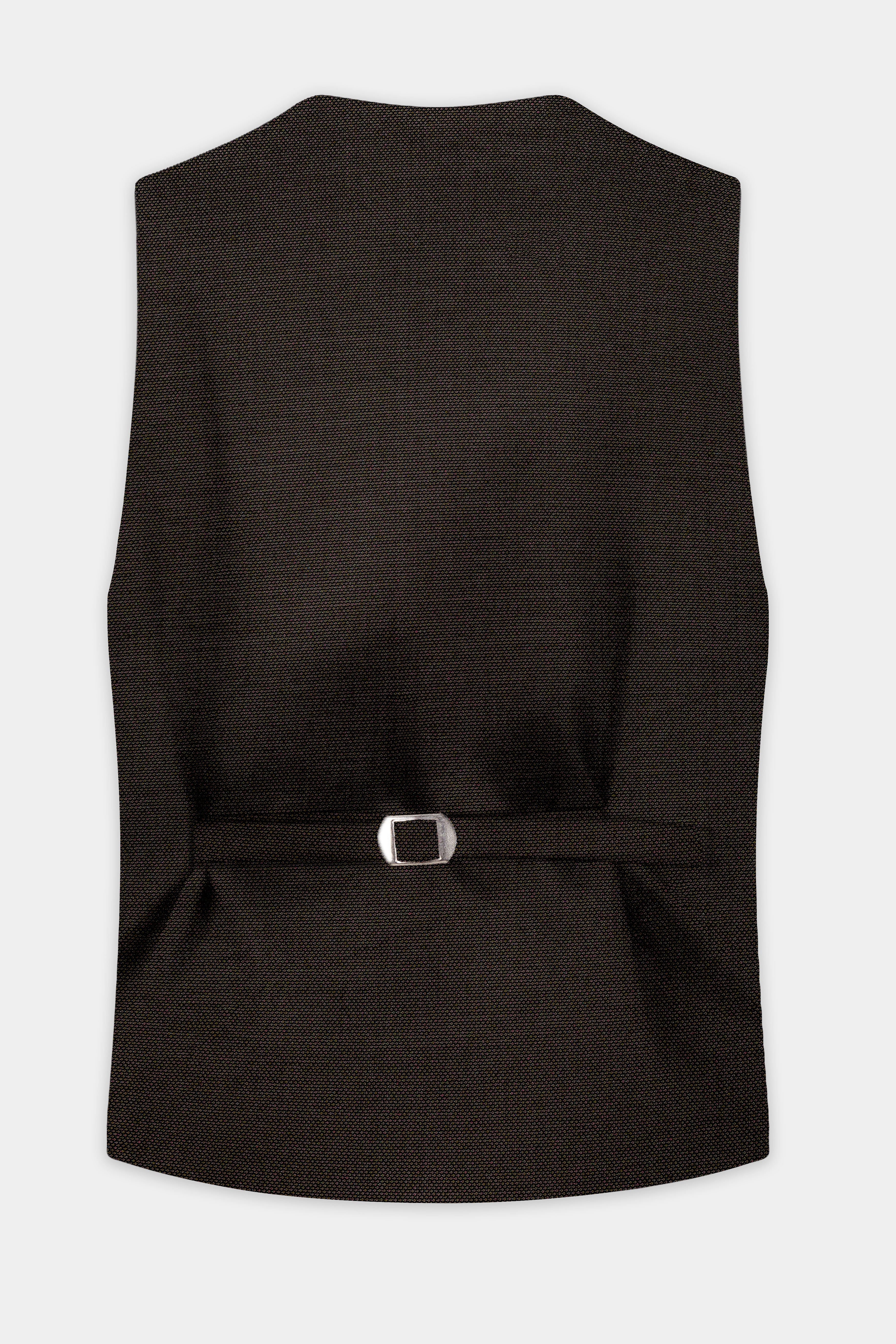 Zeus Brown Solid Wool Rich Waistcoat