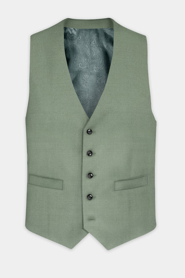 Spanish Green Solid Wool Rich Waistcoat