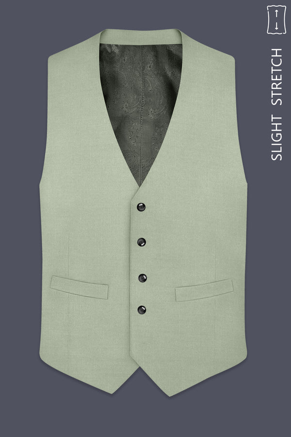 Spanish Green Solid Wool Rich Slight Stretch Waistcoat
