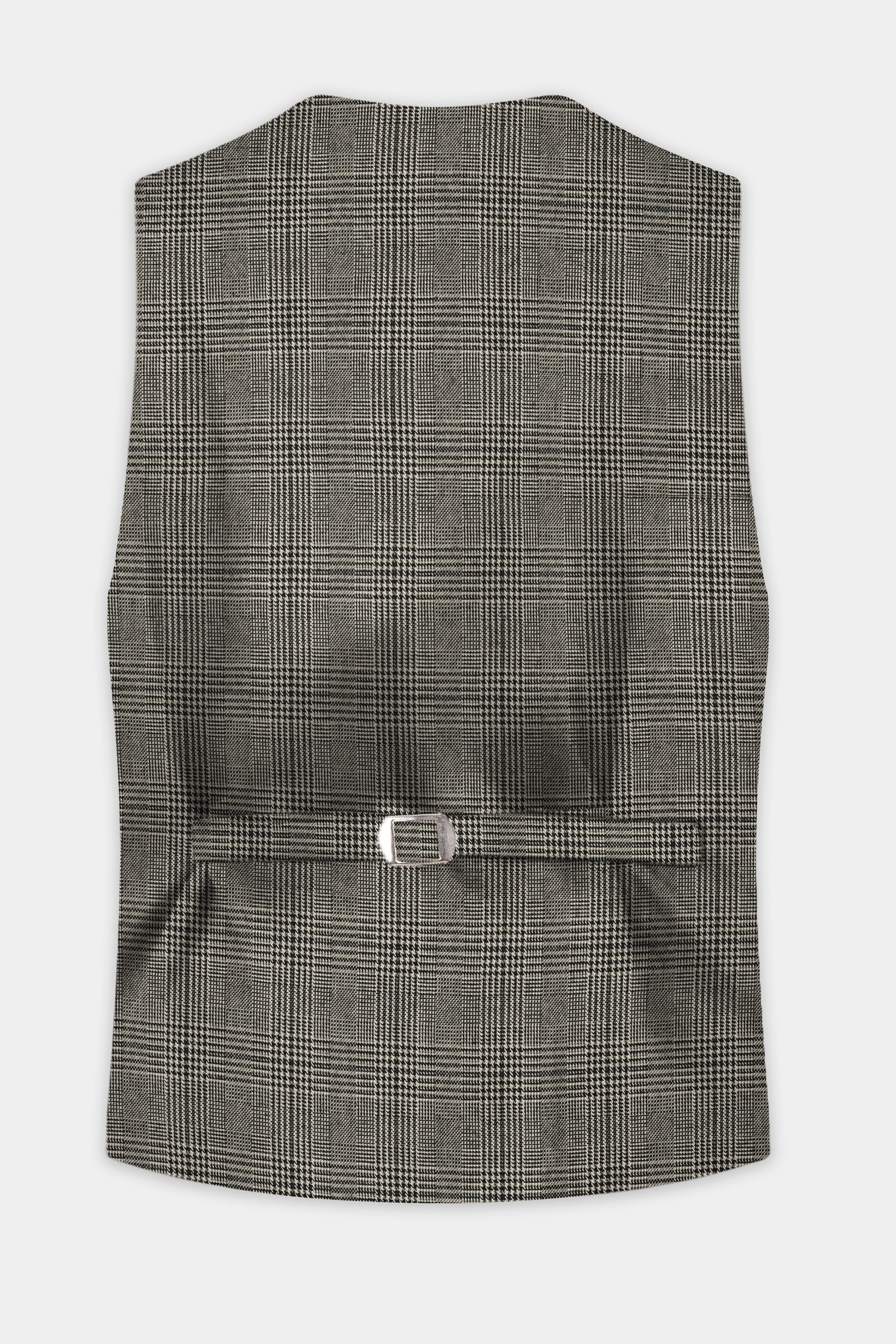 Spicy Brown Plaid Tweed Waistcoat