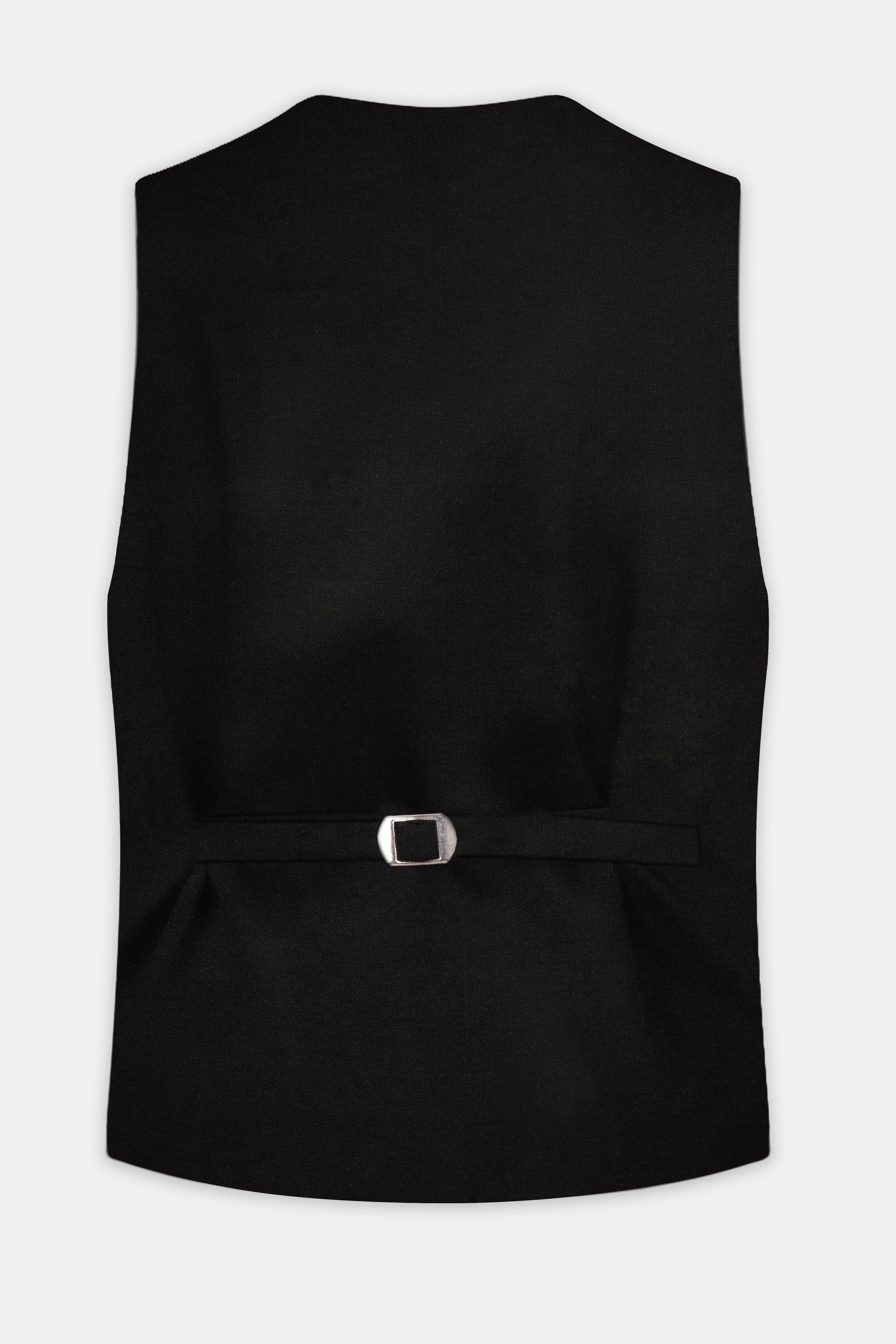 NoirFlex-Jade Black 4-Way Stretch Textured Waistcoat