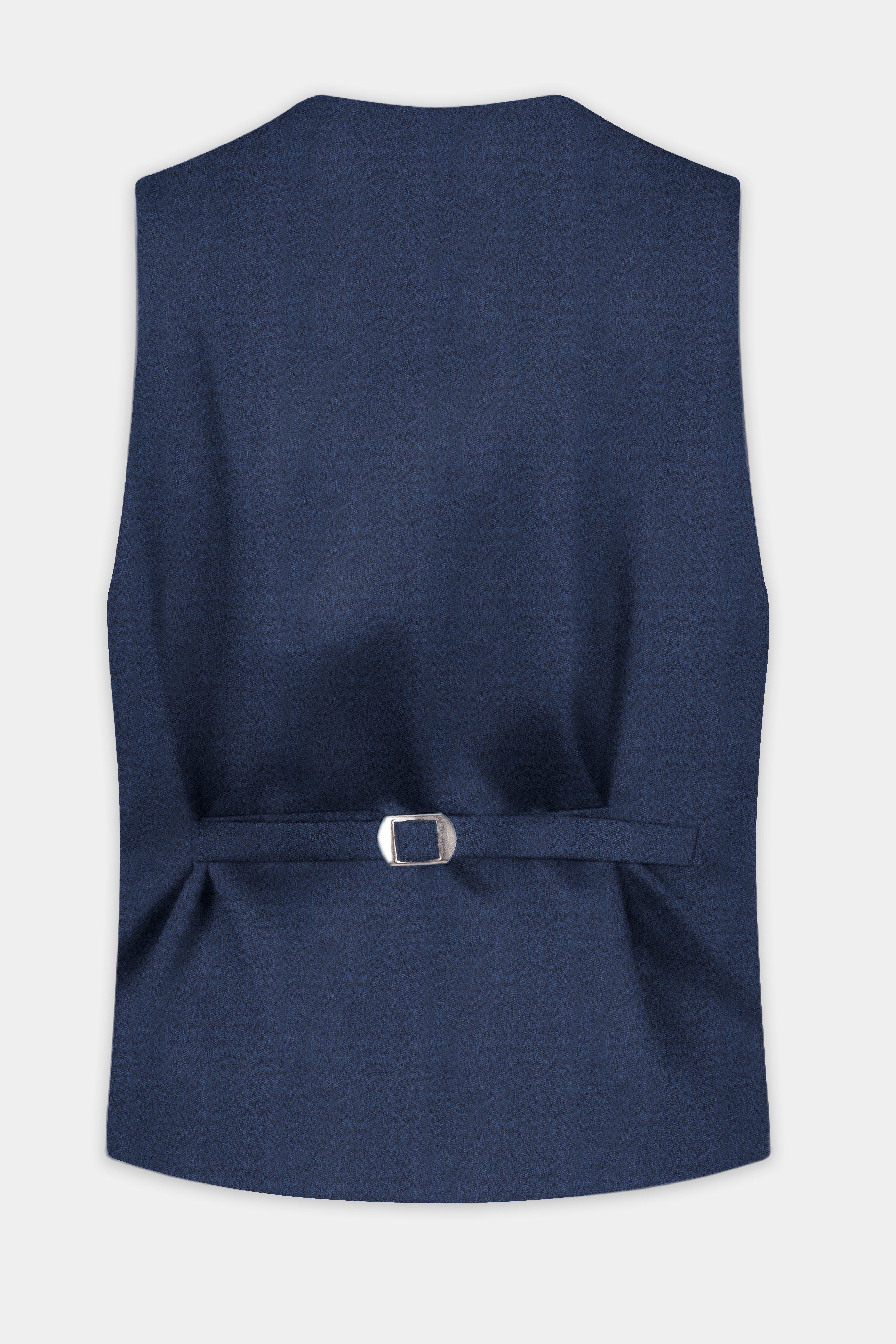 Nautical Crest-Martinique Blue Textured Cotton Waistcoat