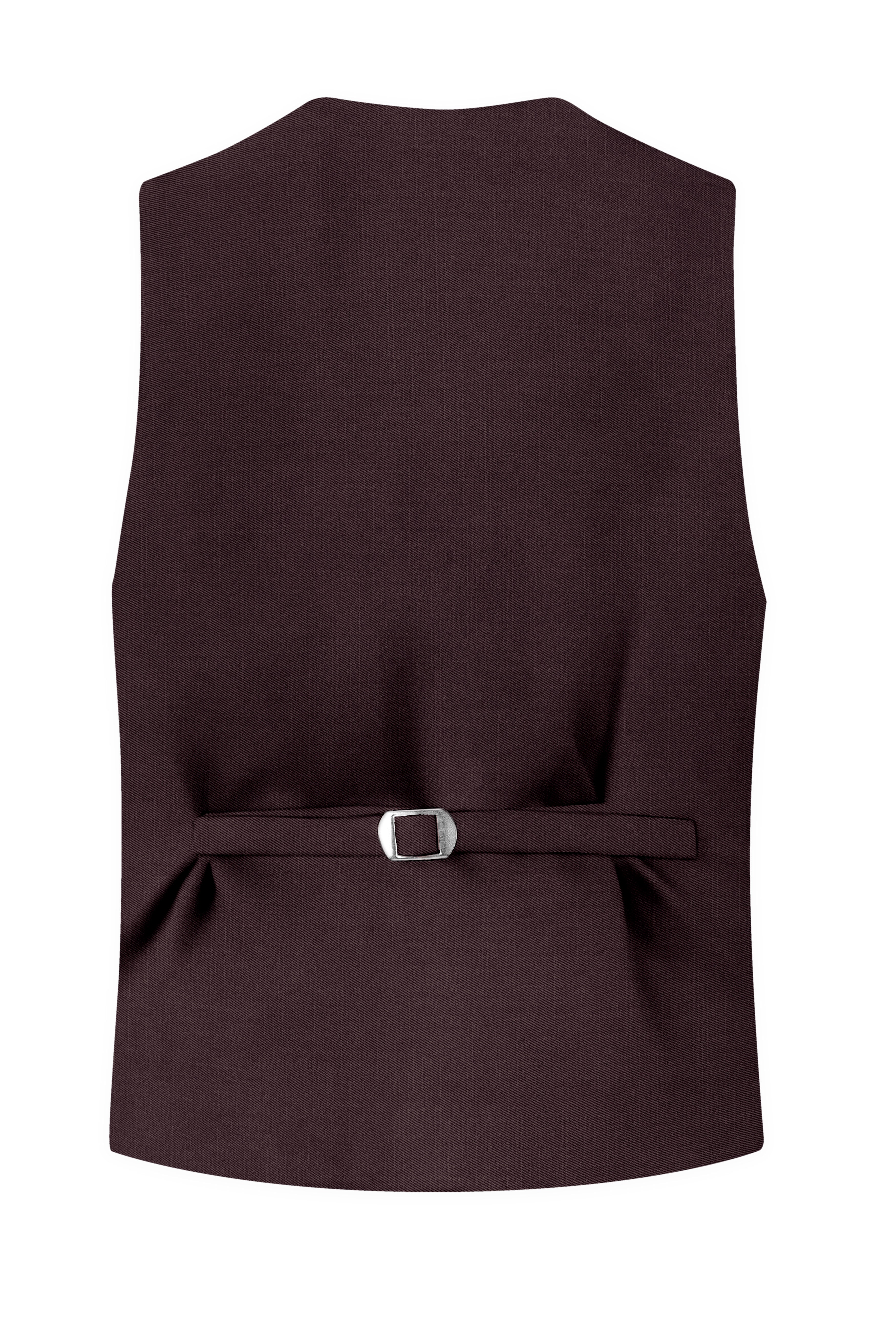 Espresso-Hickory Brown Solid Wool Rich Slight Stretch Waistcoat