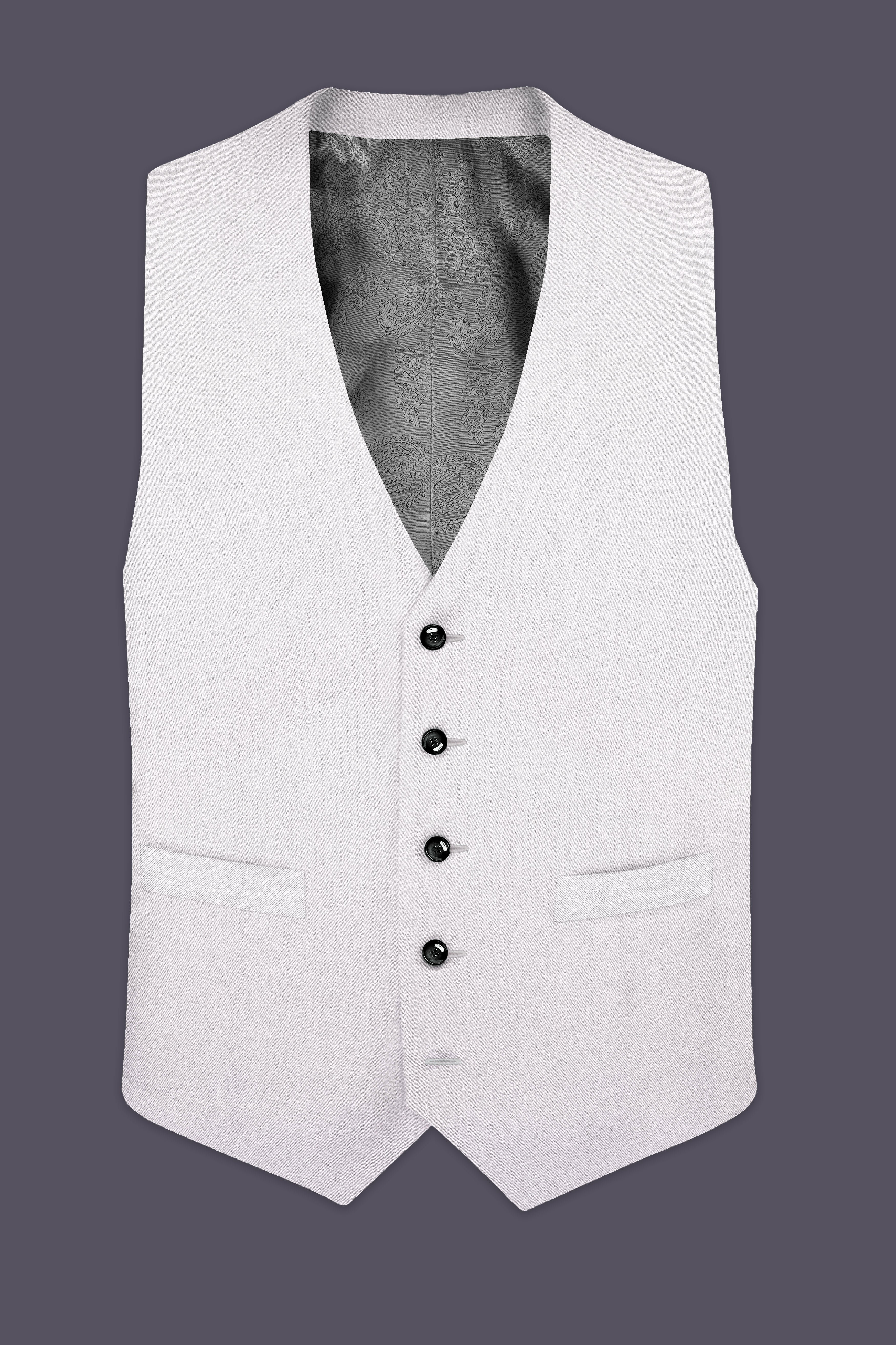 Frost Gray-Glacier Solid Wool Rich Waistcoat