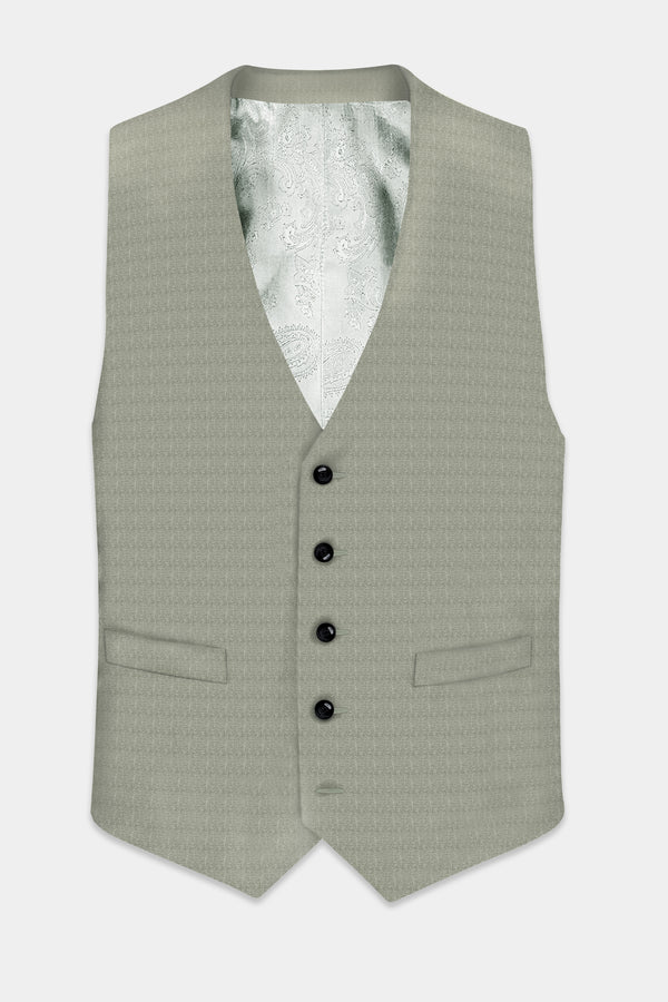 Minted Majesty-Beryl Green Solid Luxurious Linen Waistcoat