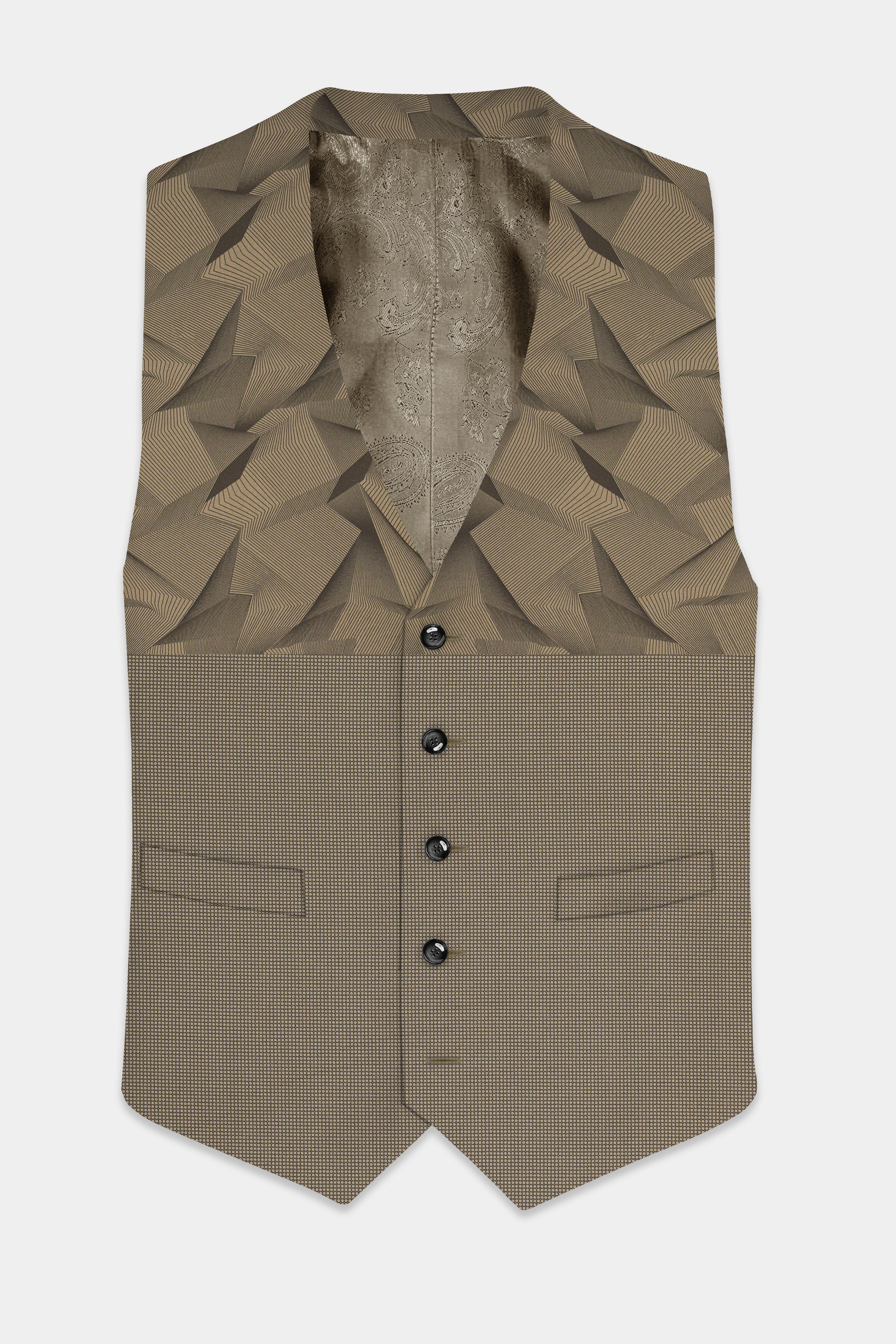 DuneShade-Sand Dune Brown Half 3D Prints Cotton Waistcoat