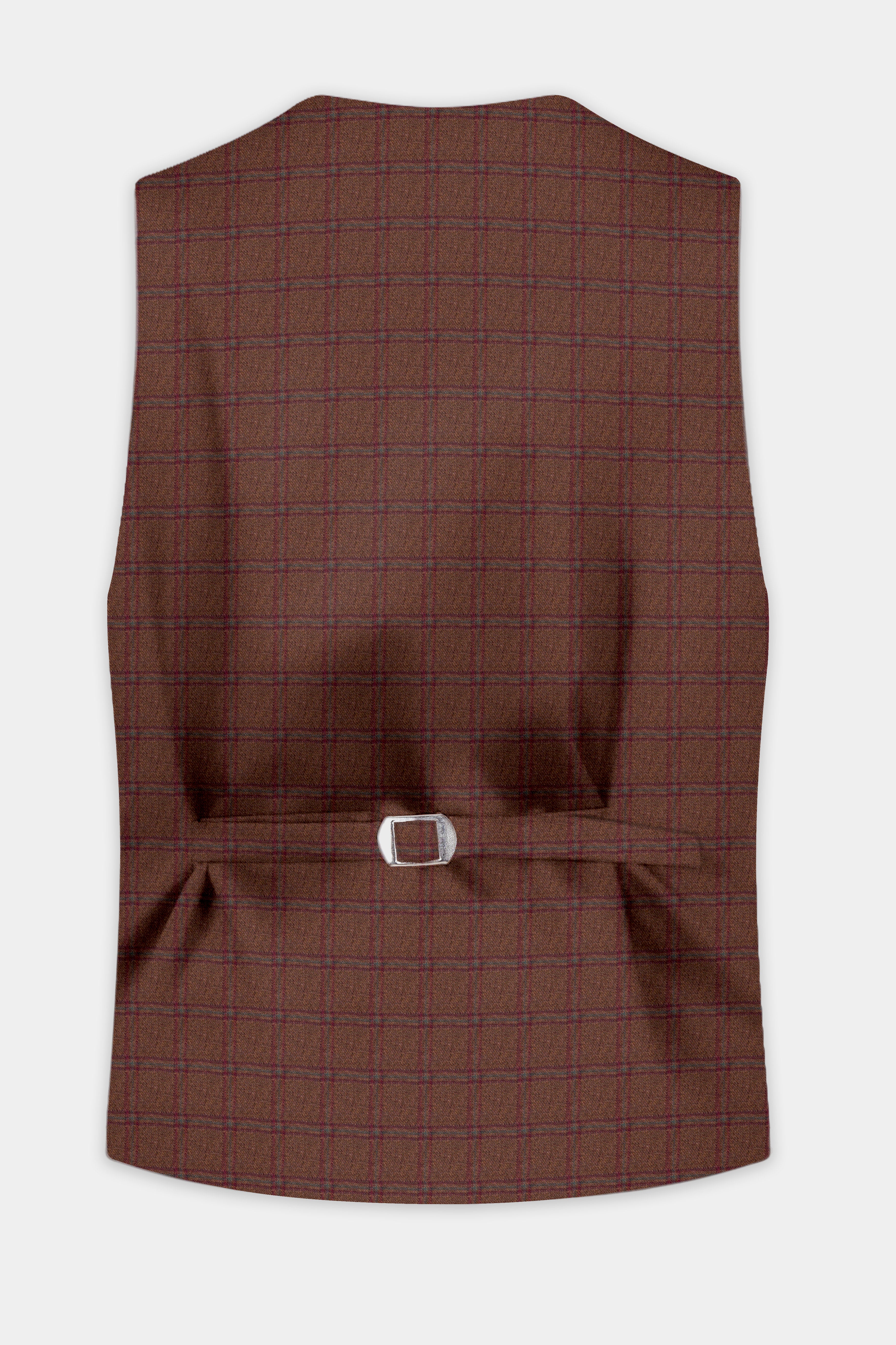 Harris-Derby Brown Plaid Tweed Waistcoat