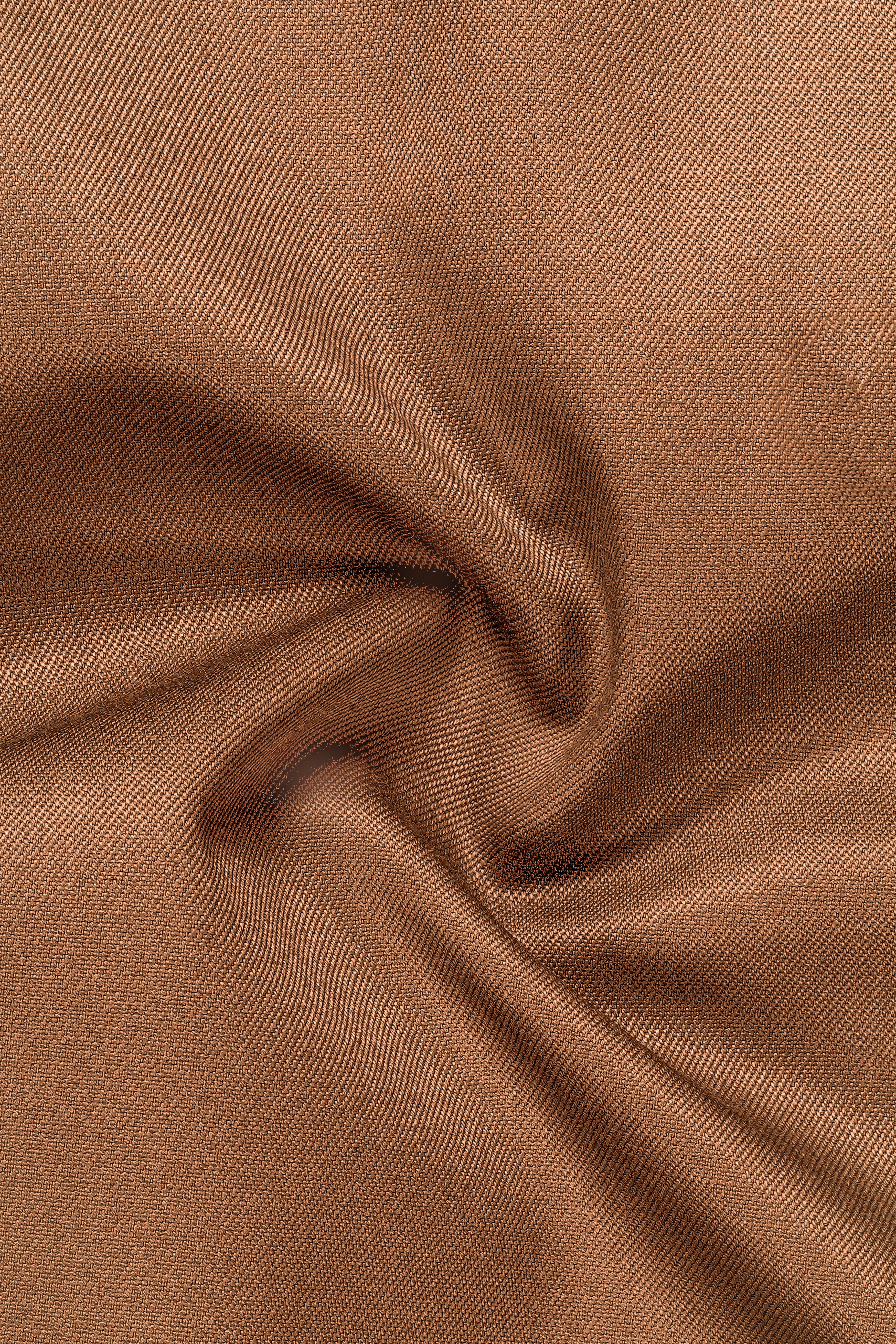 Cinnamon Oak-Sienna Brown Solid Wool Rich Slight Stretch Waistcoat