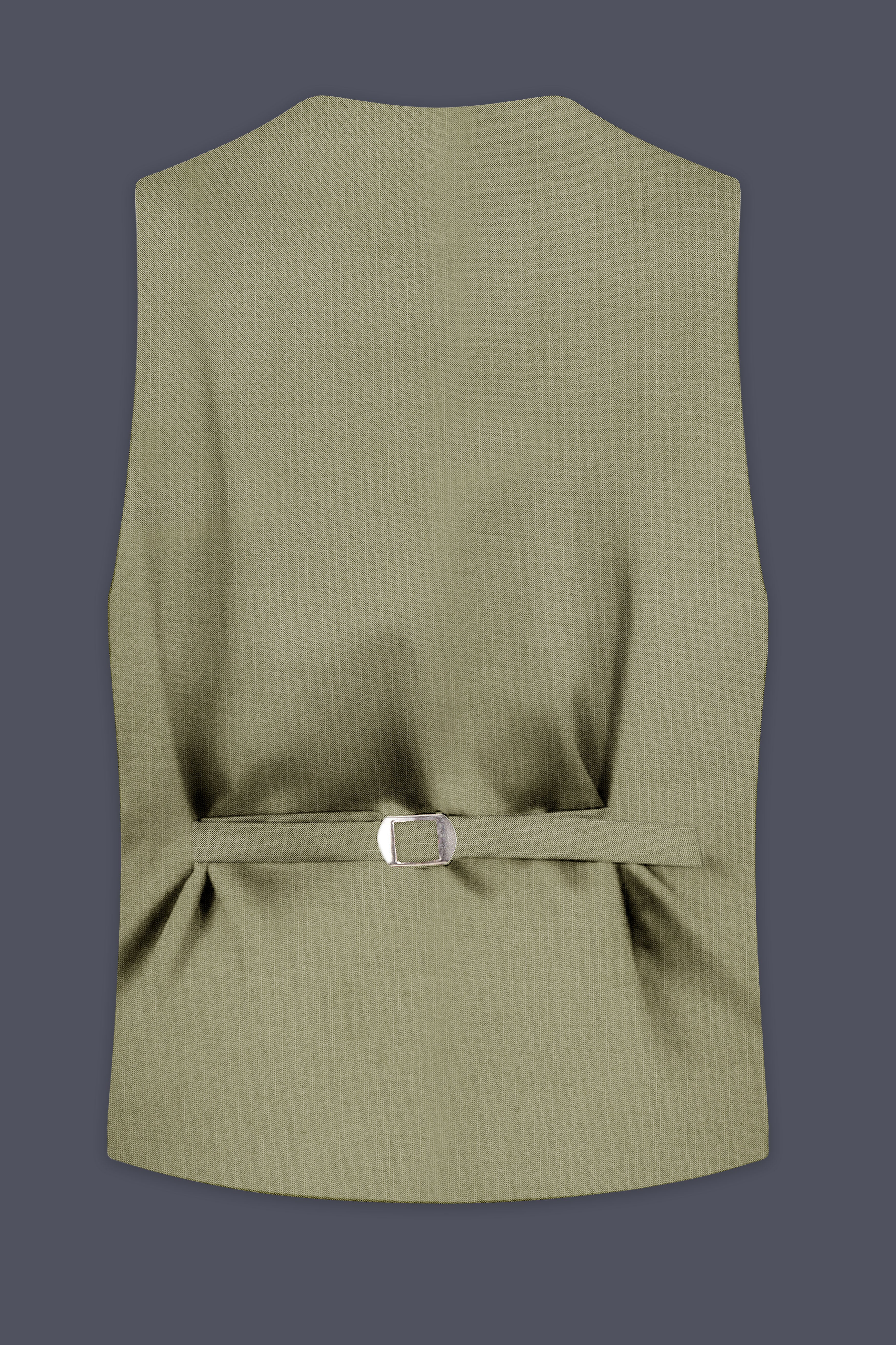 Citron-Lemon Grass Green Solid Wool Rich Slight Stretch Waistcoat