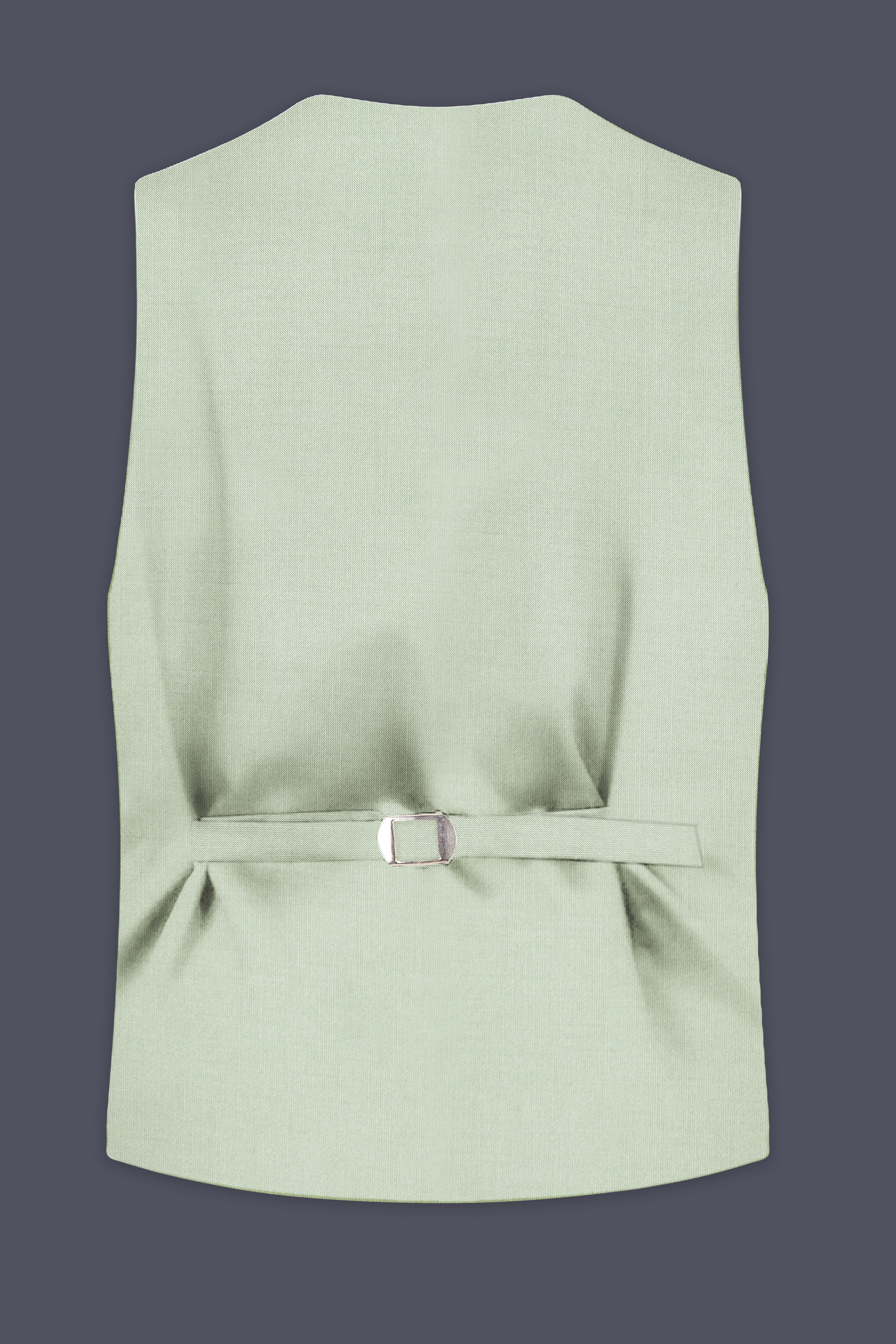 Lichen-Norway Green Solid Wool Rich Waistcoat