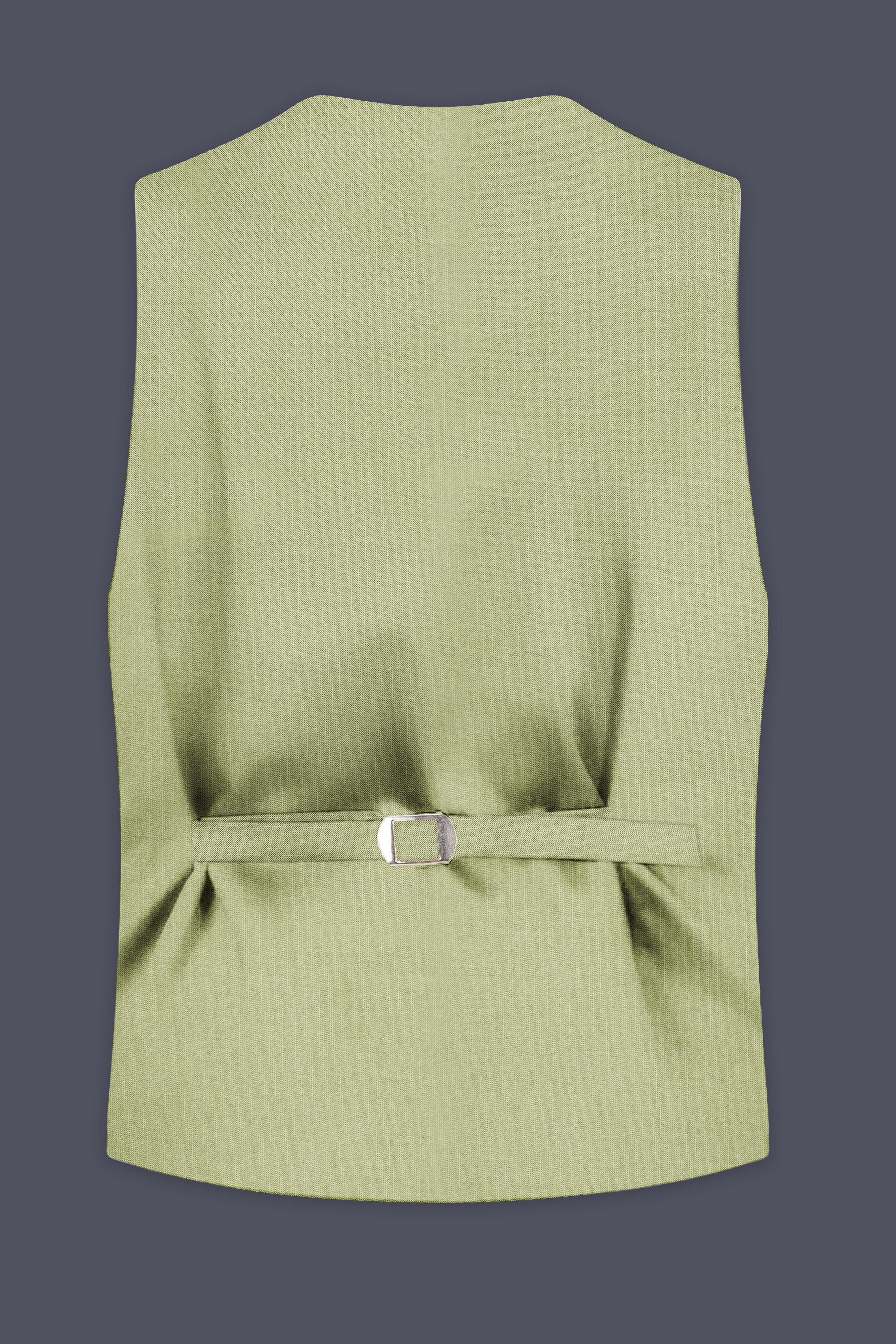 Marsh-Swamp Green Solid Wool Rich Slight Stretch Waistcoat