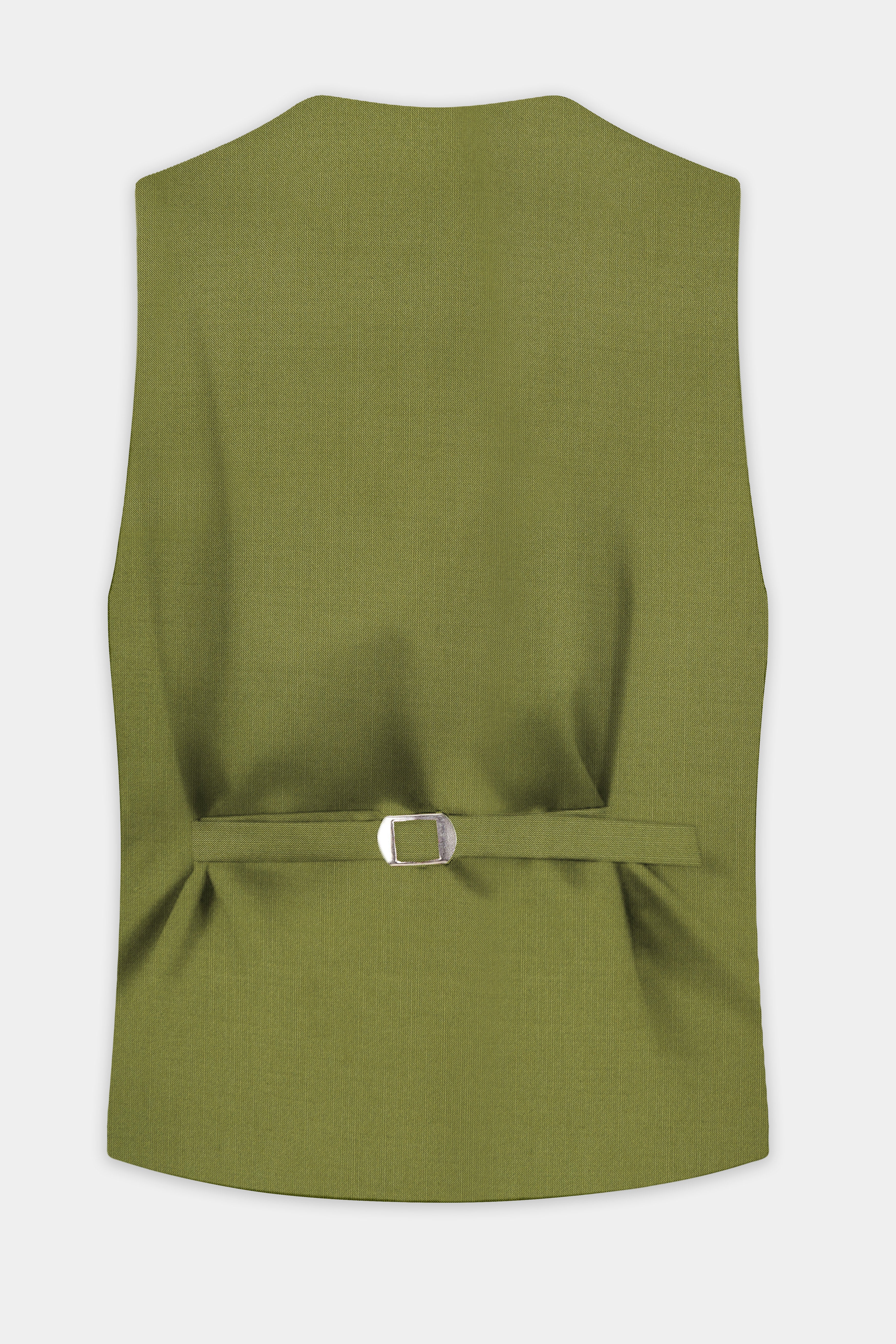 Glade-Muddy Green Solid Wool Rich Slight Stretch Waistcoat