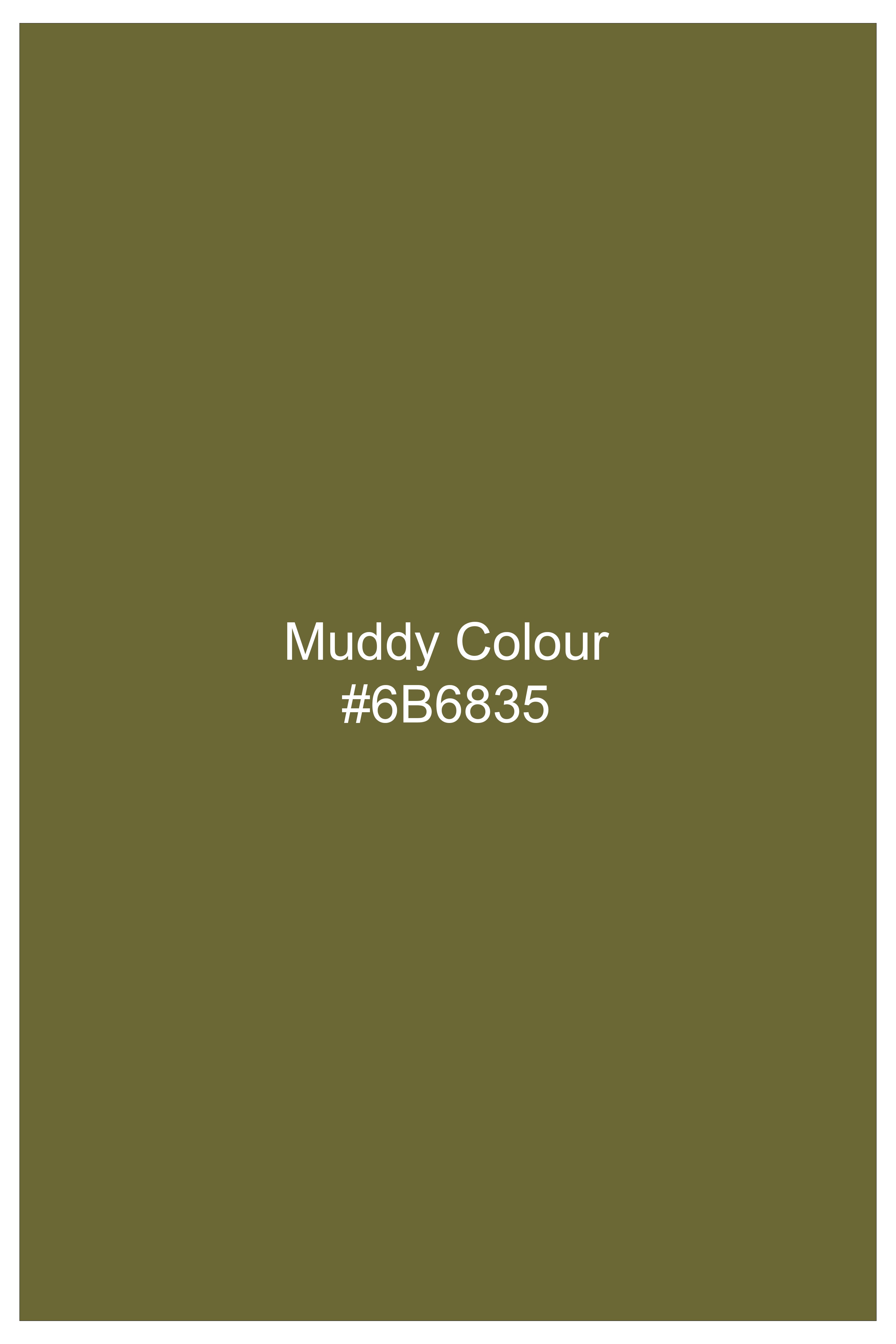 Glade-Muddy Green Solid Wool Rich Slight Stretch Waistcoat