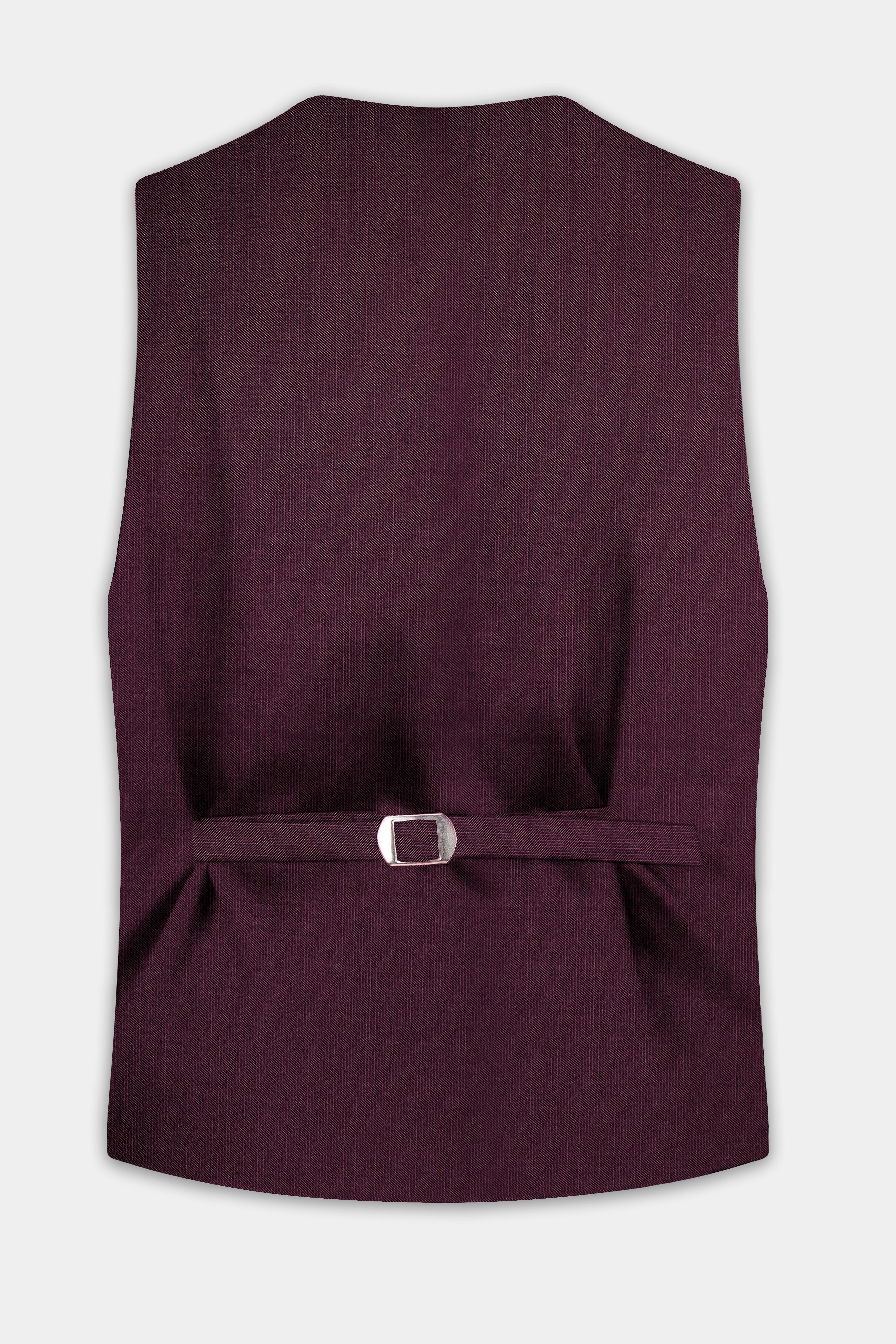 Merlot-Bistre Wine Maroon Solid Wool Rich Stretchable Waistcoat